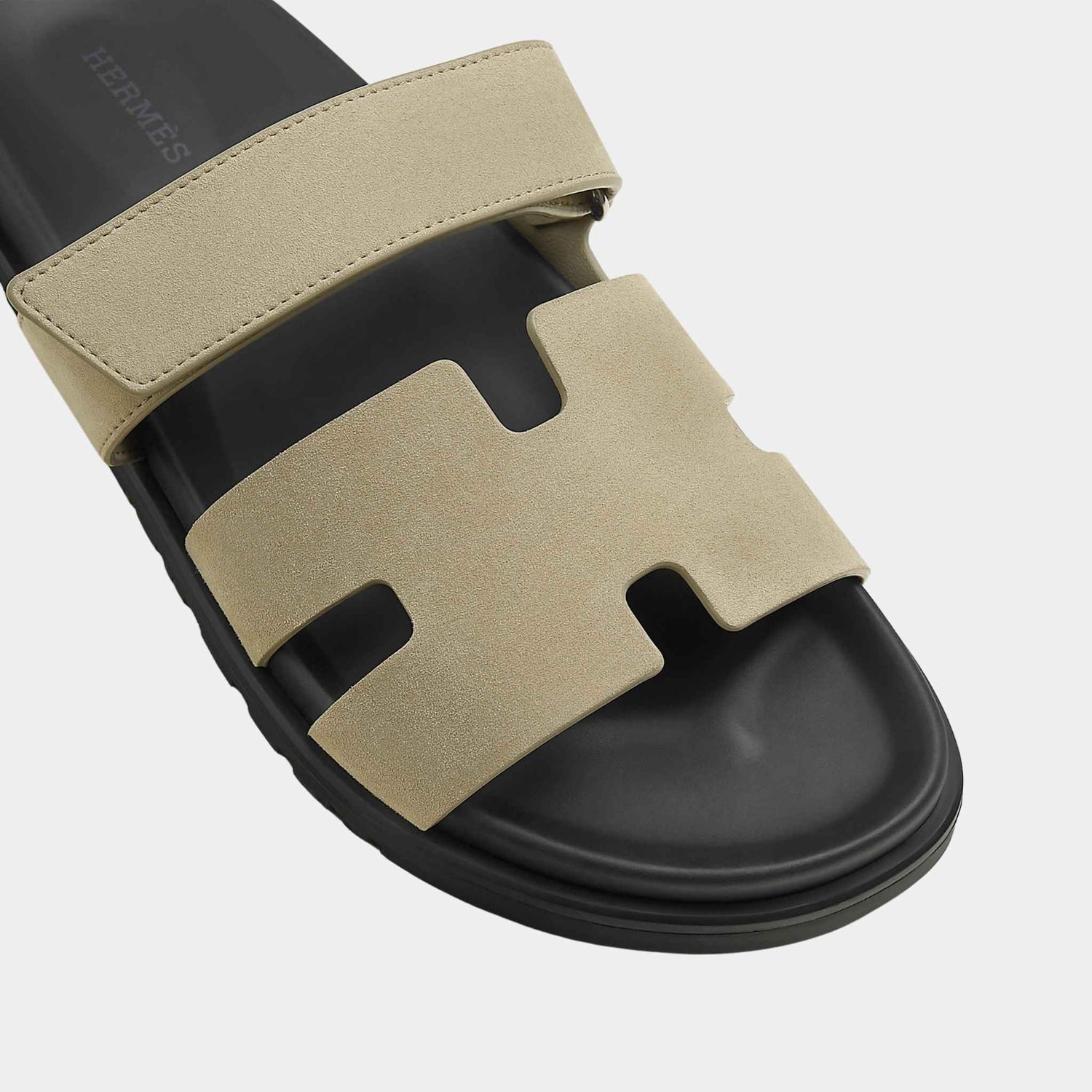 Hermes Chypre Sandals Suede Goatskin, Vert Mosaique, Top