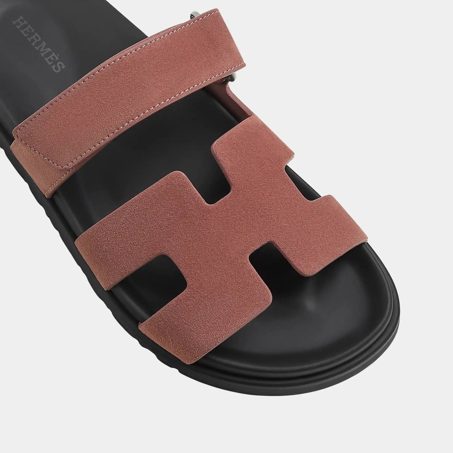 Hermes Chypre Sandals Suede Goatskin Women, Rose Antique, Top