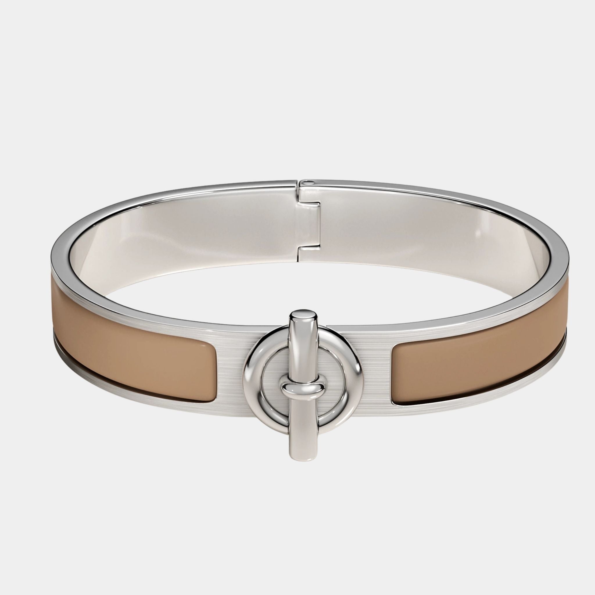 Hermes Clic Glenan Bracelet Palladium Plated, Chataigne