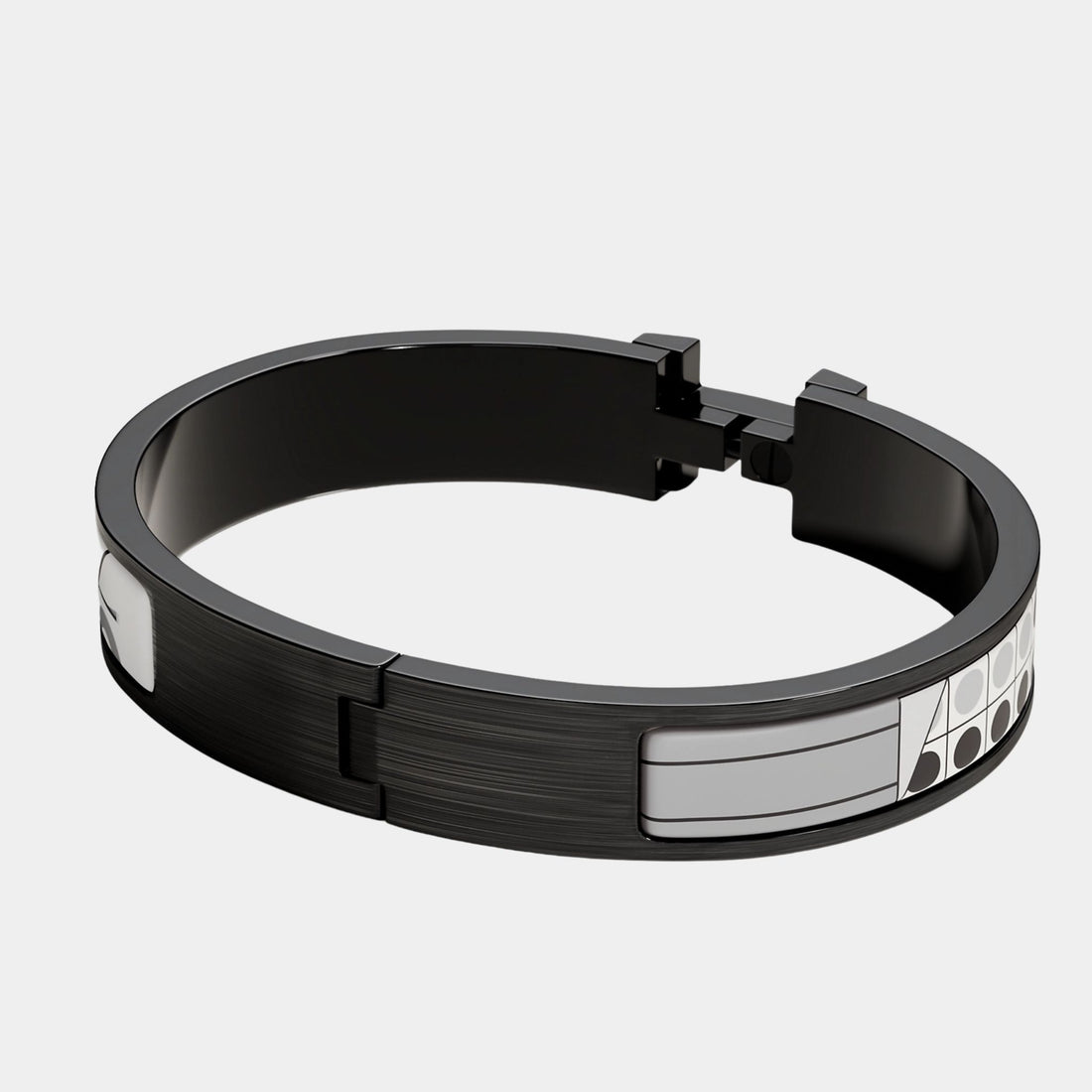 سوار Hermes Clic HH Top Depart مطلي بالبلاديوم، من الخلف