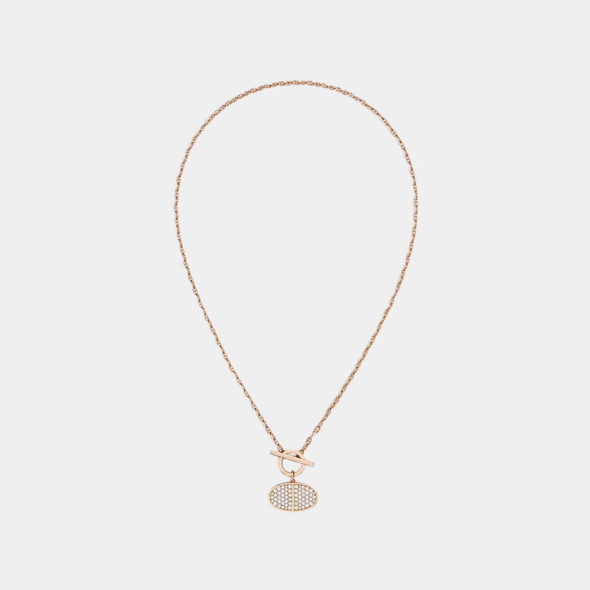 Contour Anchor Chain Pendant Rose Gold Diamonds