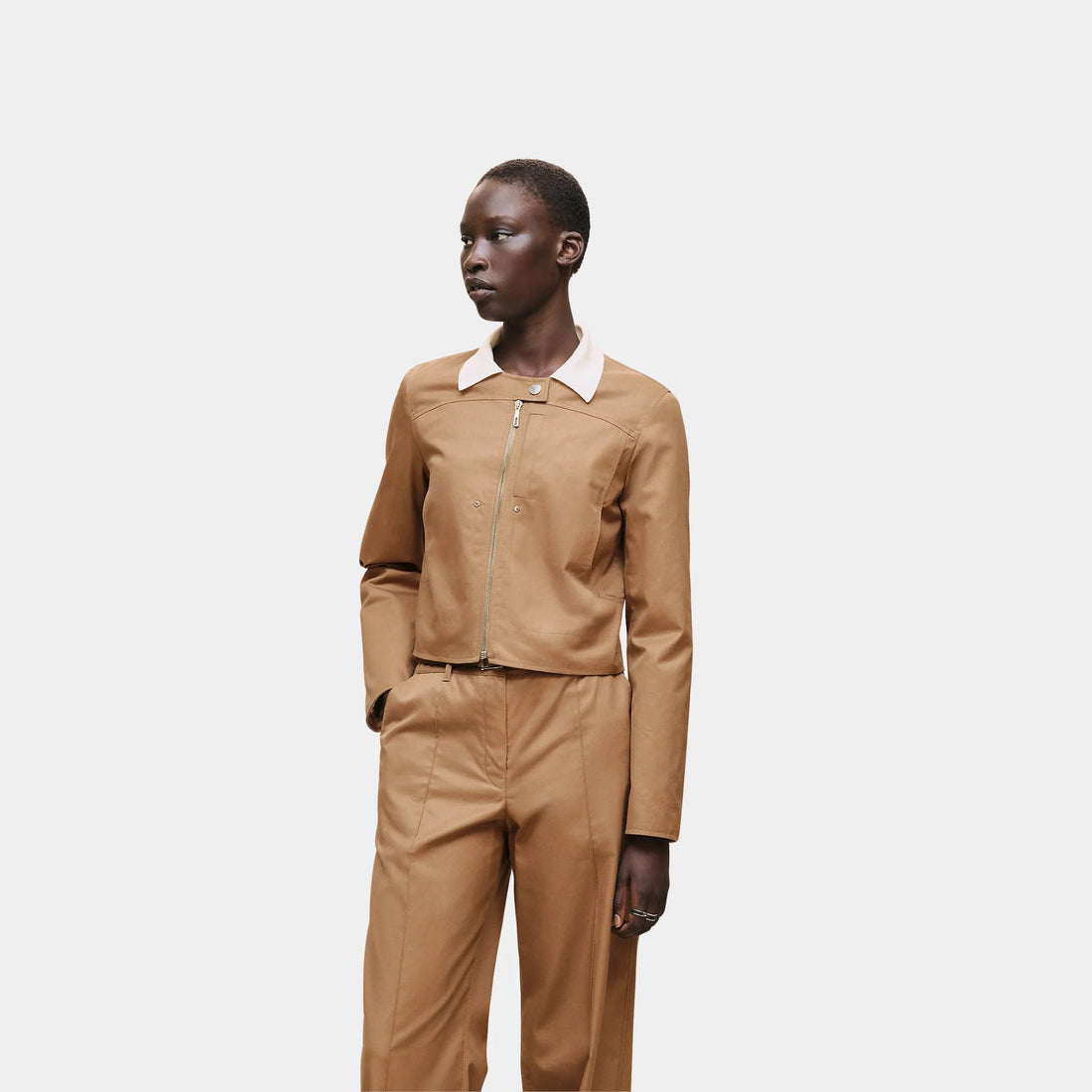Hermes Cotton Twill Jacket, Brun Mahogany, Front