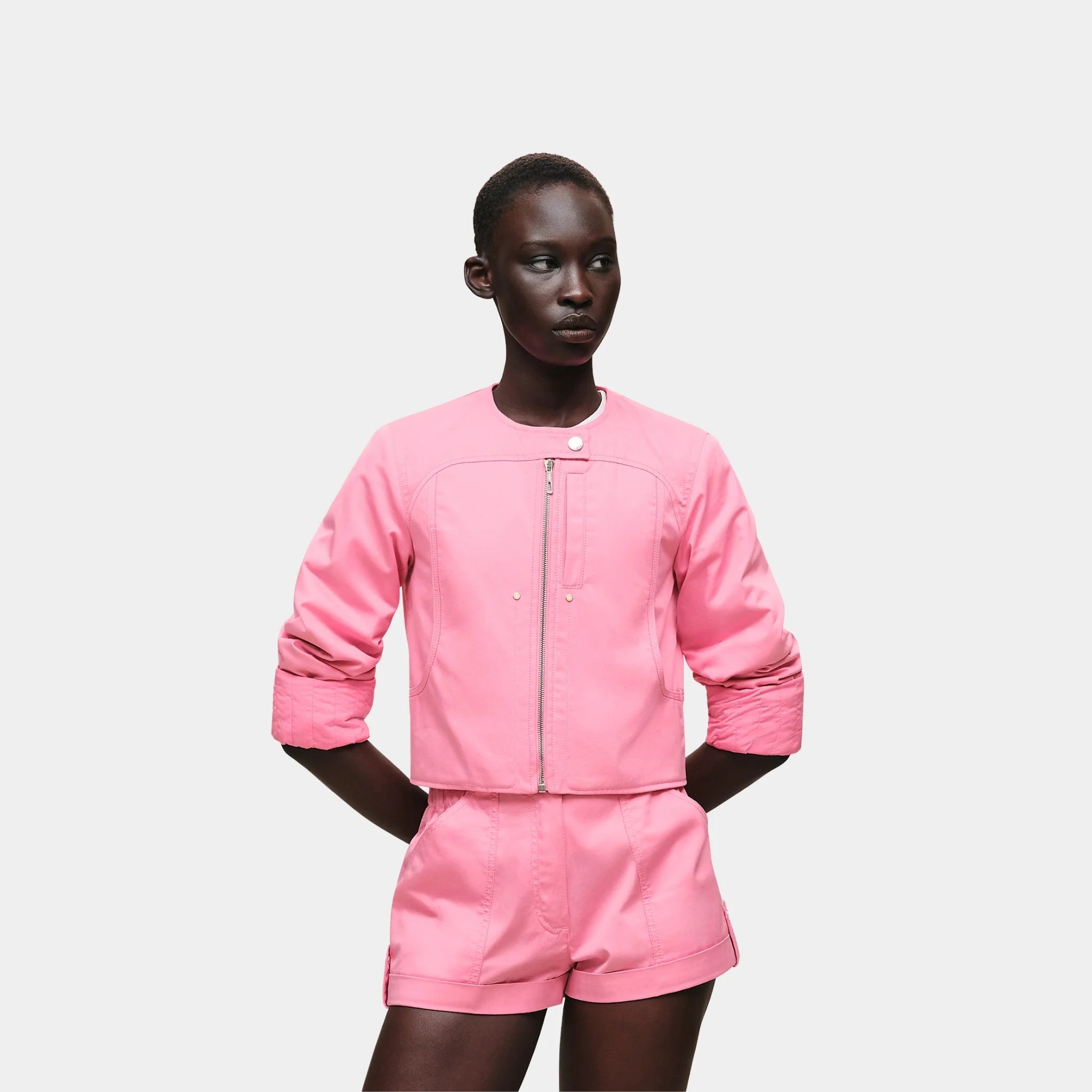 Hermes Cotton Twill Jacket, Rose Bonbon, Front