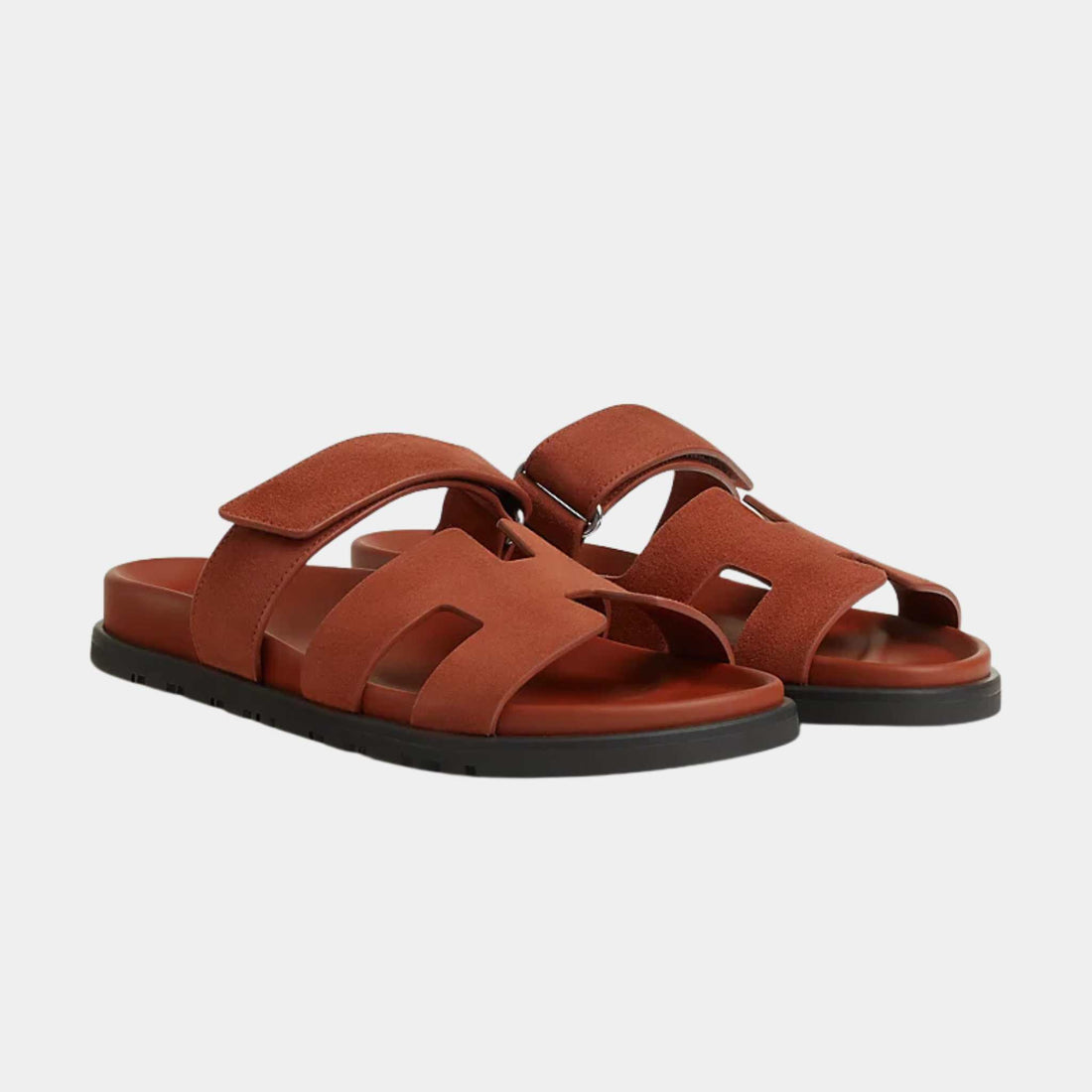 Hermes Cyprus Sandals Muscavado Brown, Front