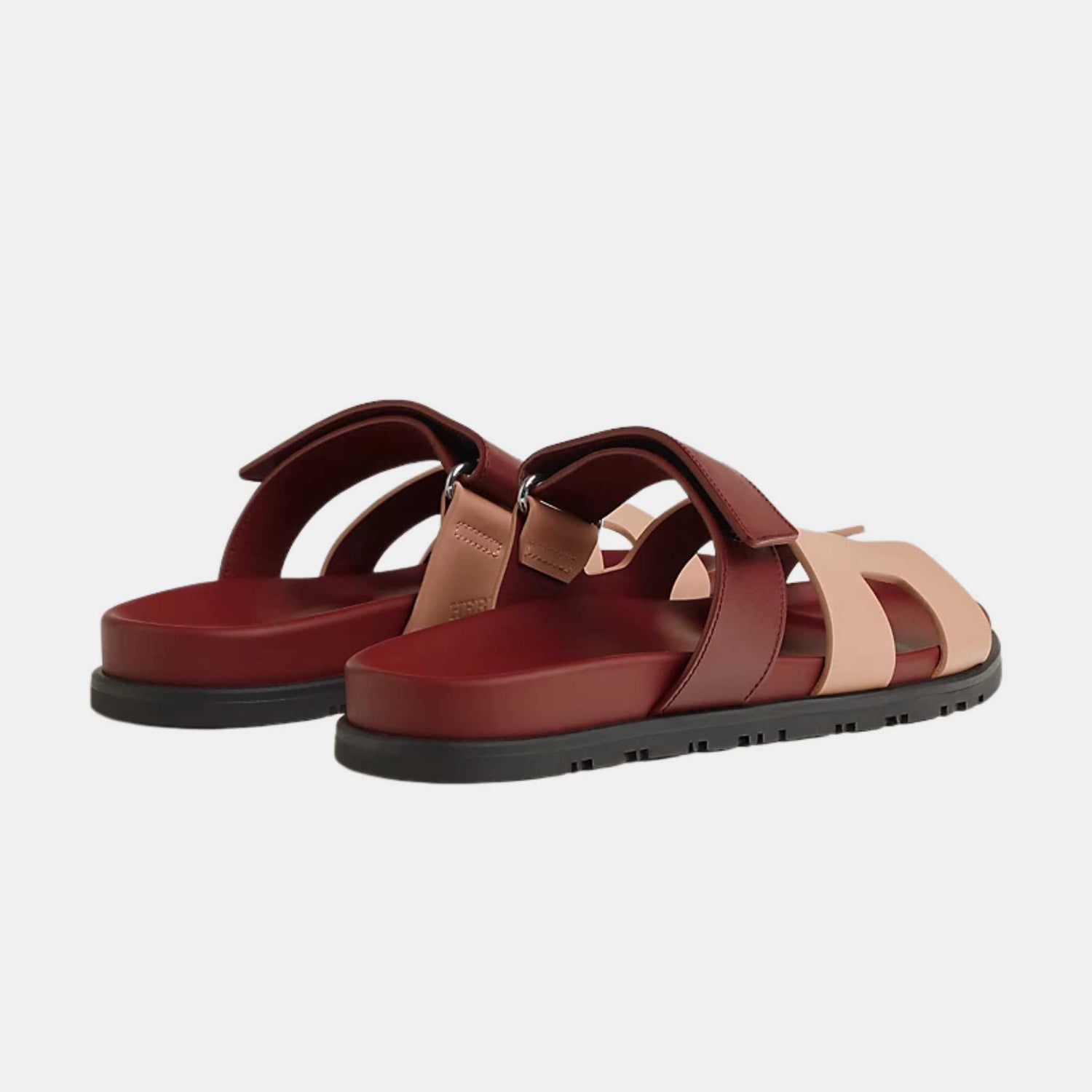 Hermes Cyprus Sandals Peige Perlino and Red H, Rear and Side