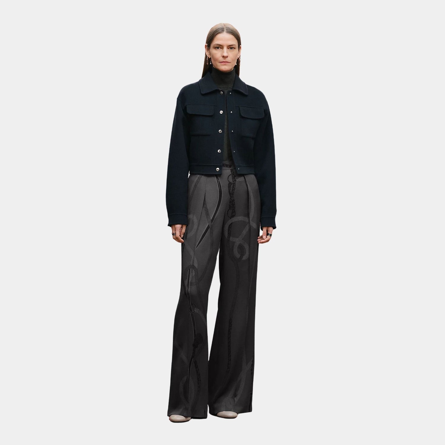 Hermes Denim Inspiration Jacket, Noir, Front