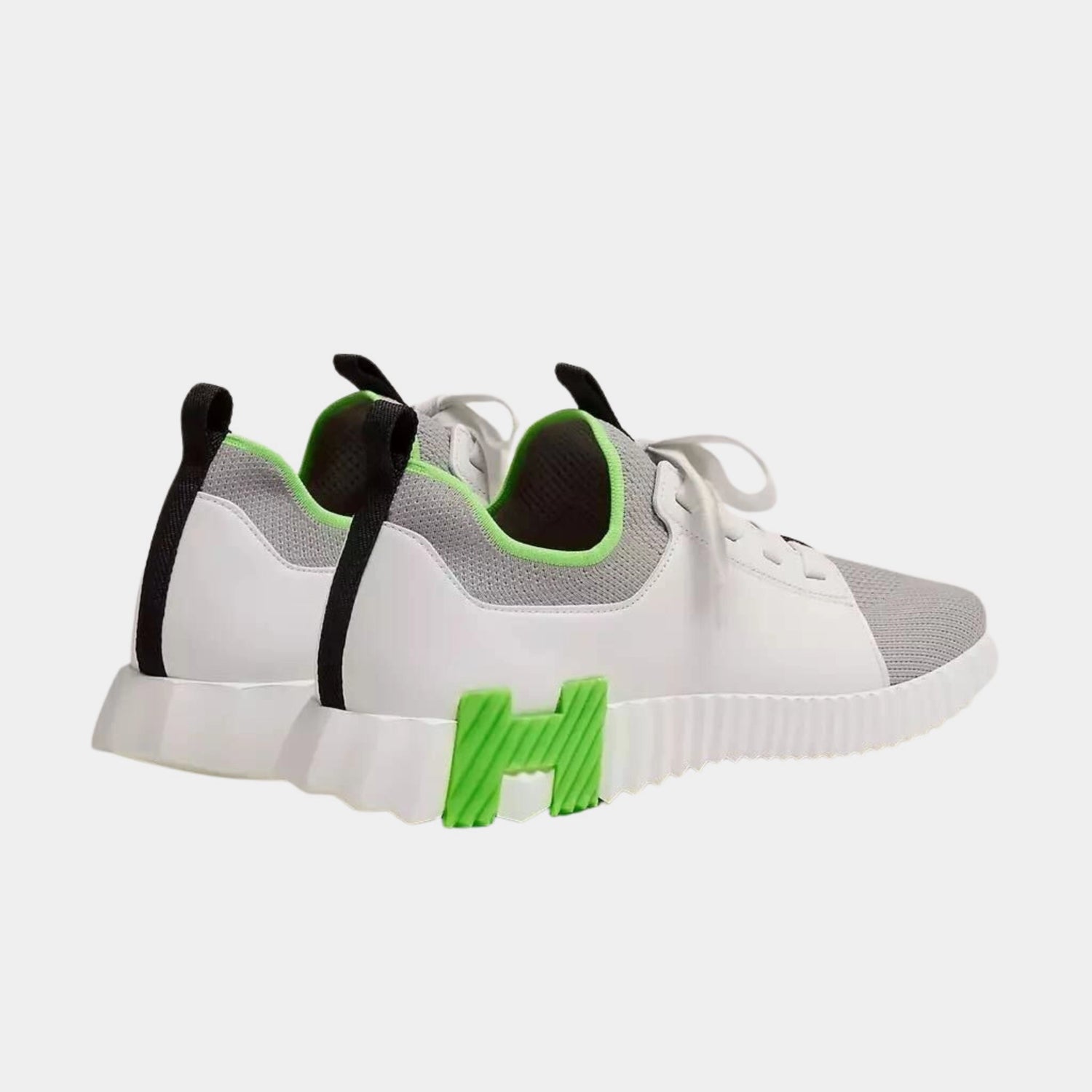 Hermes Depart slip-on sneaker, White, Green, Back