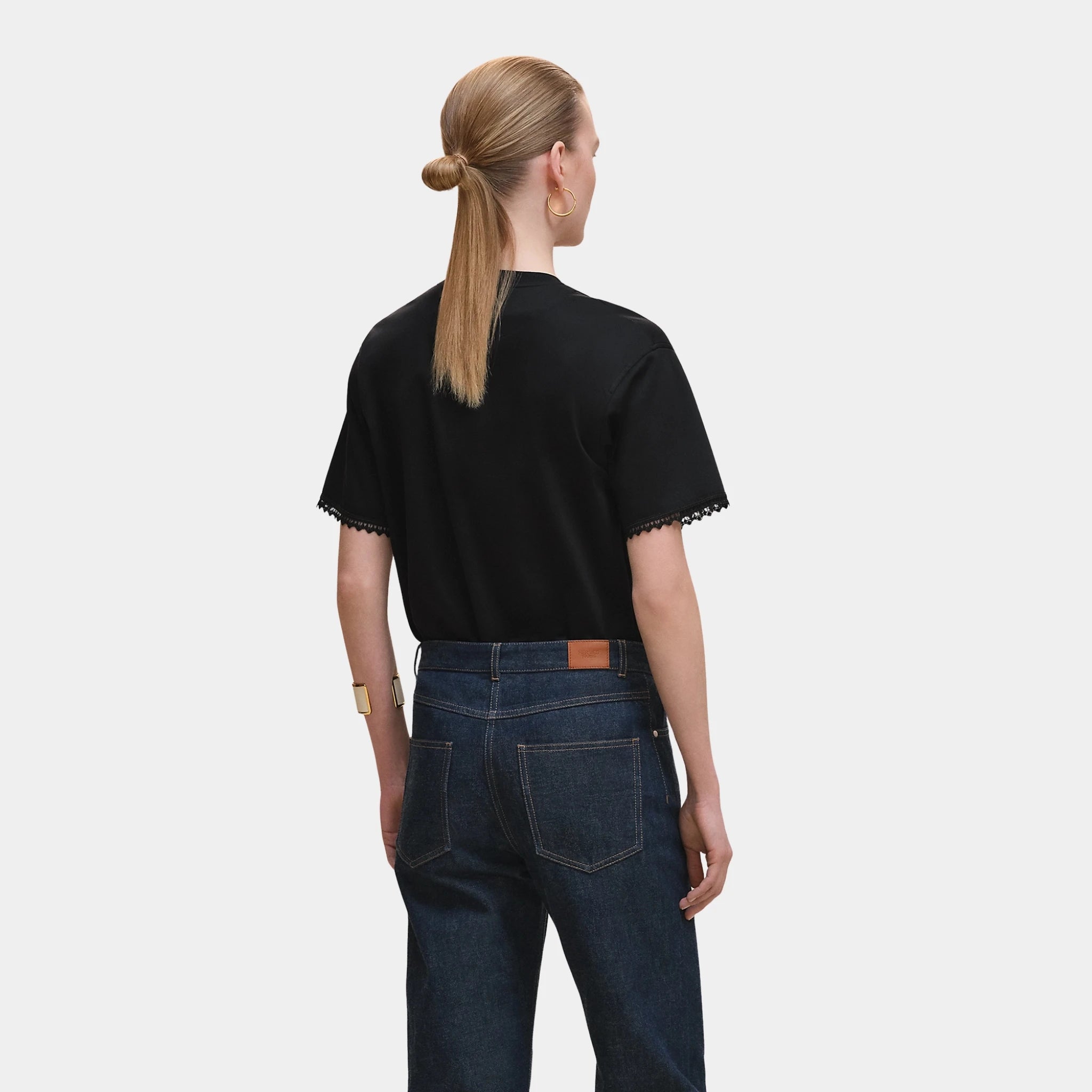 Hermes Embroidered Maxi T-shirt, Noir, Back