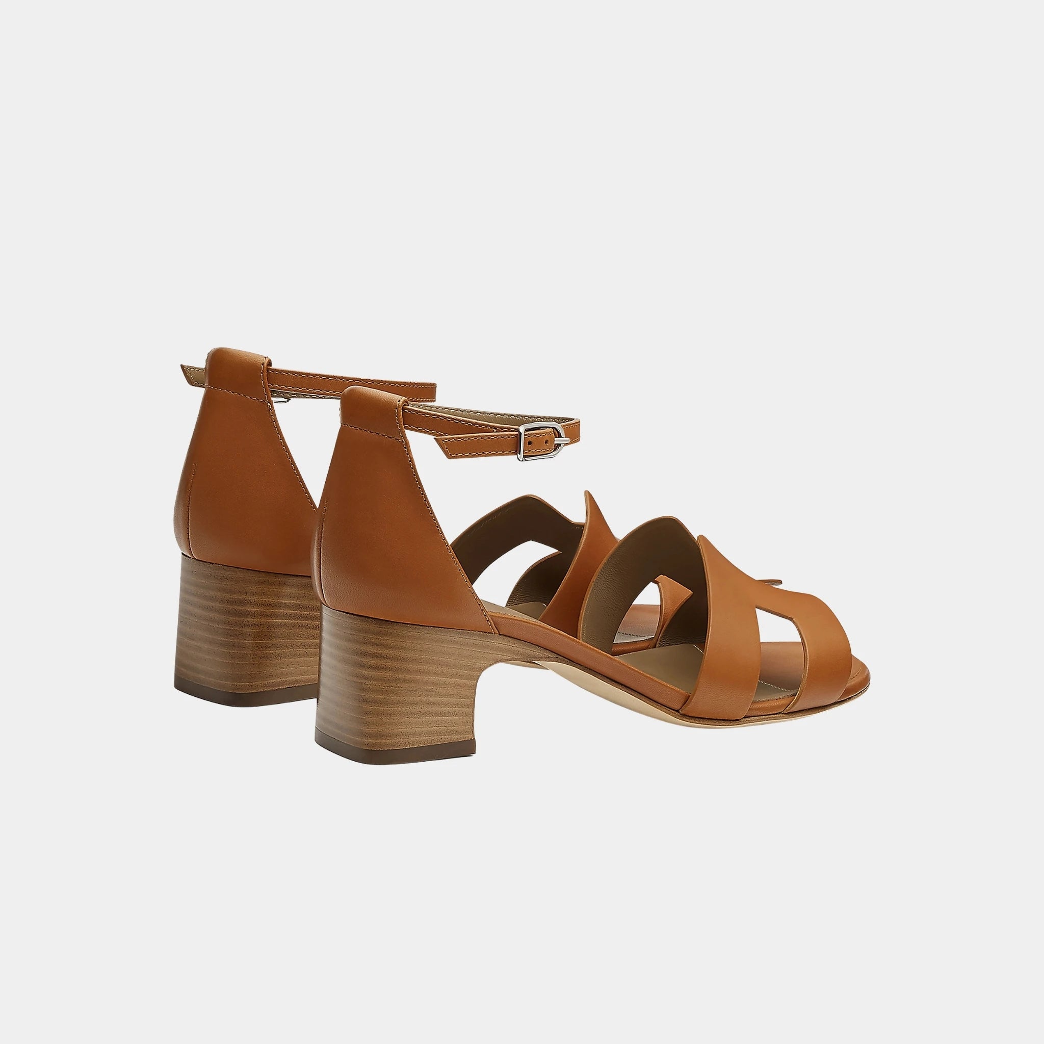 Hermes Encens 50 Sandals in Heritage Calfskin, Naturel, Back