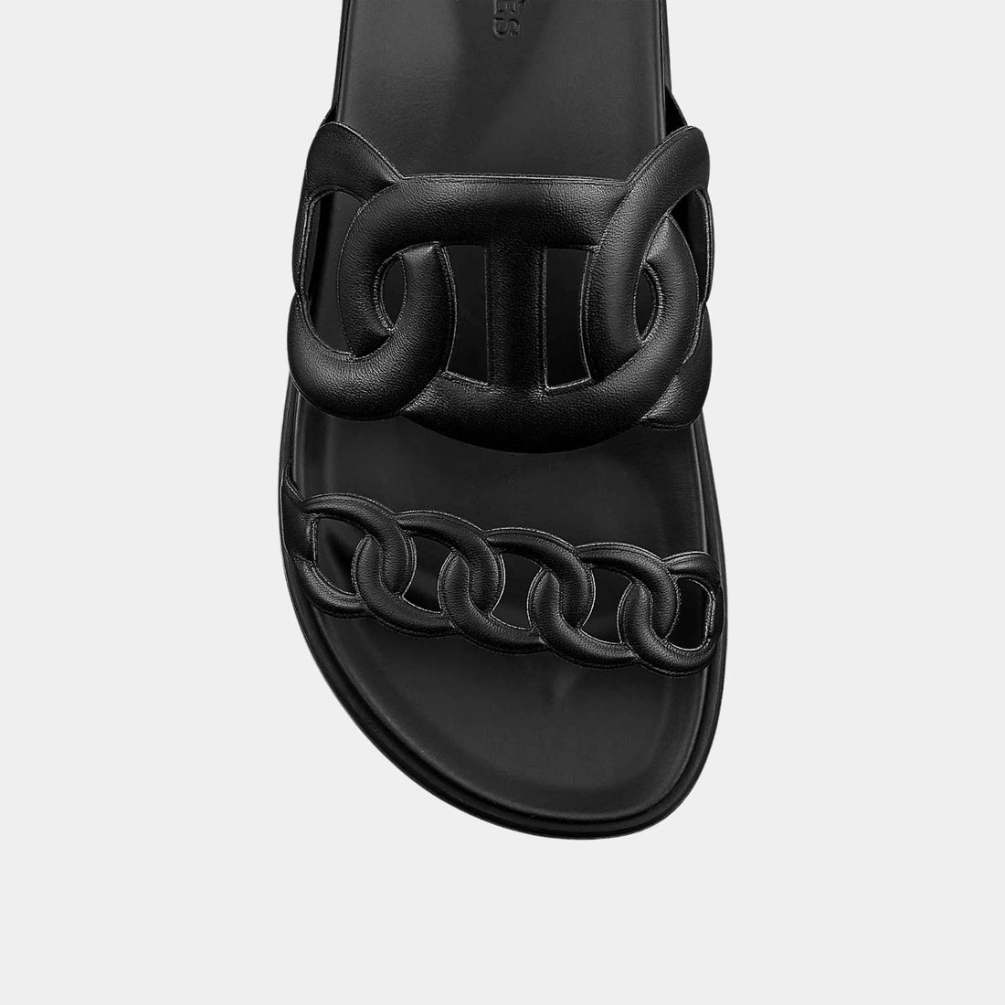 Hermes Extra Sandal in Nappa Leather, Noir, Top