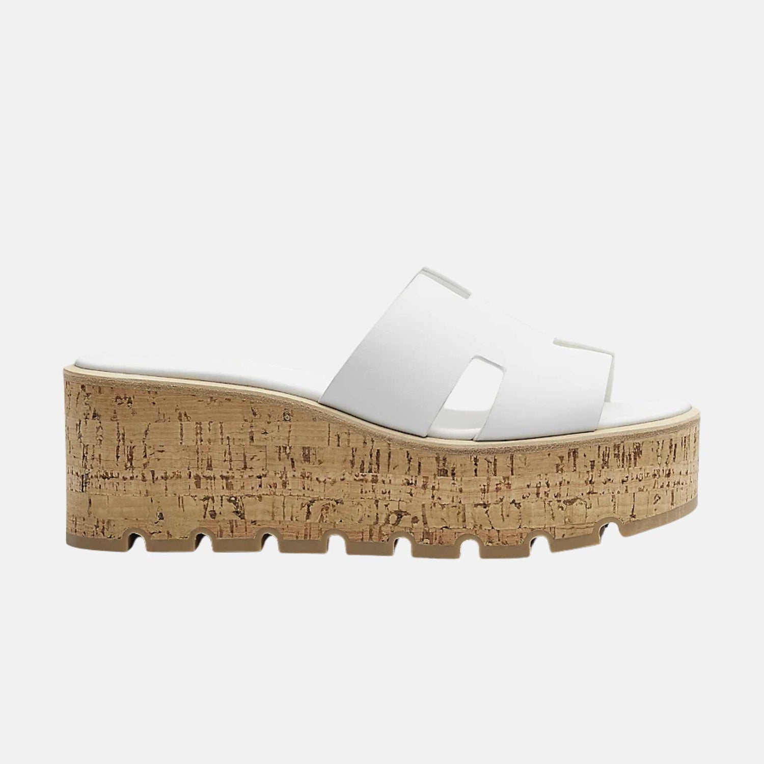 Hermes Eze 30 Sandal Calfskin, White, Side