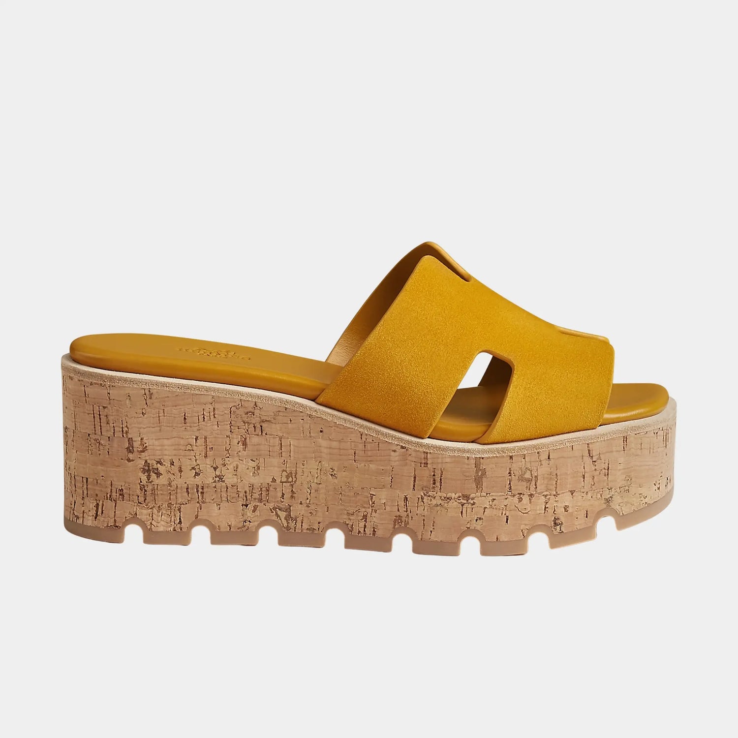 Hermes Eze 30 Sandals Suede Goatskin, Jaune Sesame, Side