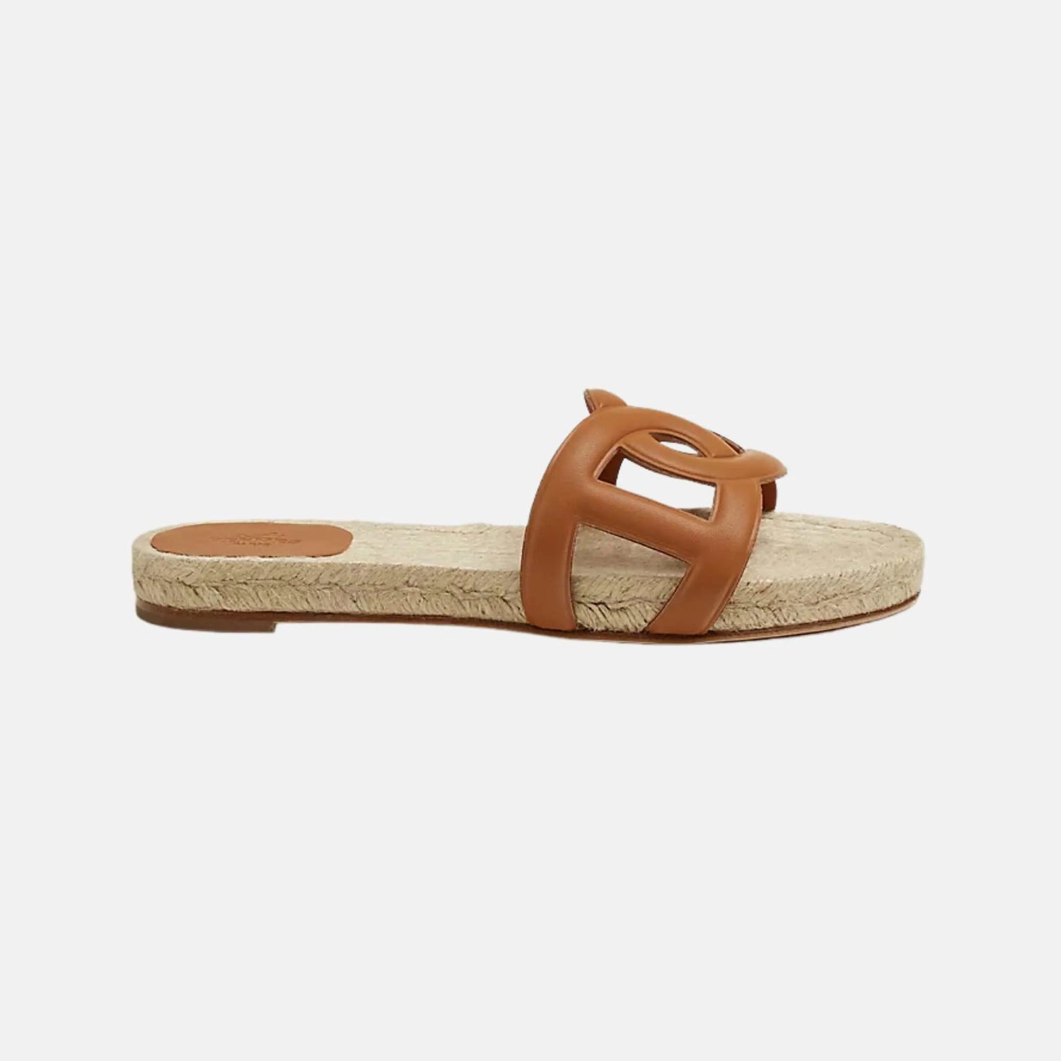Hermes Famous Espadrilles Nappa Leather, Natural, Side