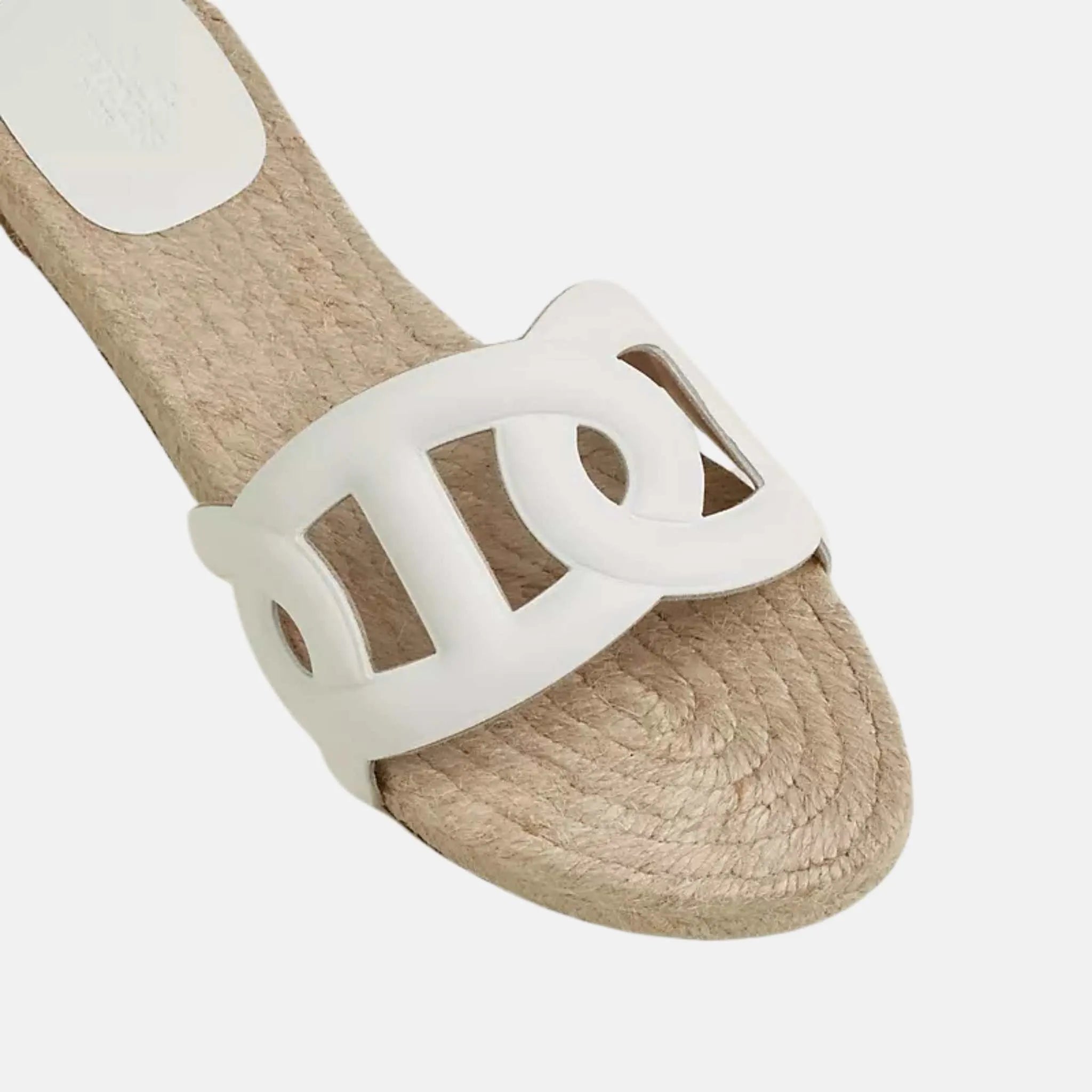 Hermes Famous Espadrilles Nappa Leather, White, Top