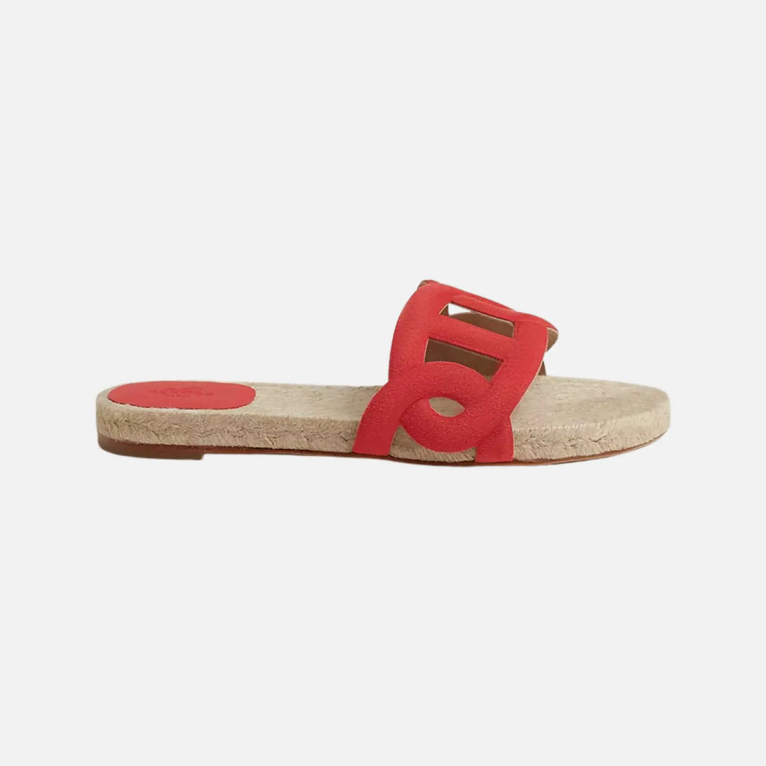 Hermes Famous Espadrilles Suede Goatskin, Rose Vermillon , Side 