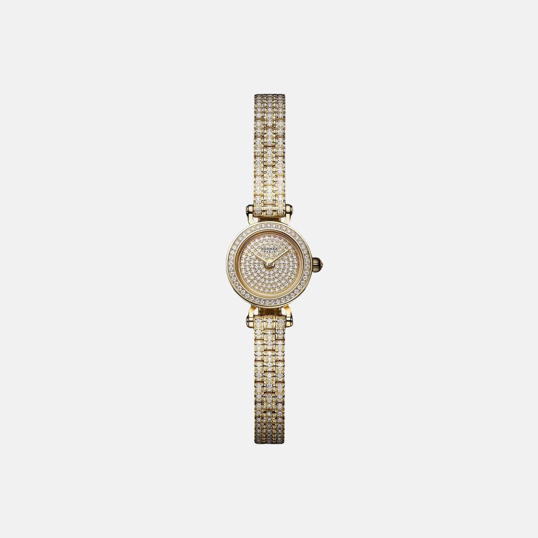 Hermes Faubourg Joaillerie Watch Mini Yellow Gold Diamond Bracelet