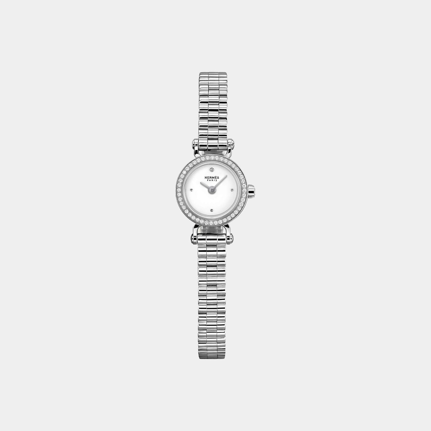 Hermes Faubourg White Gold 15 mm Watch With White Gold Bracelet