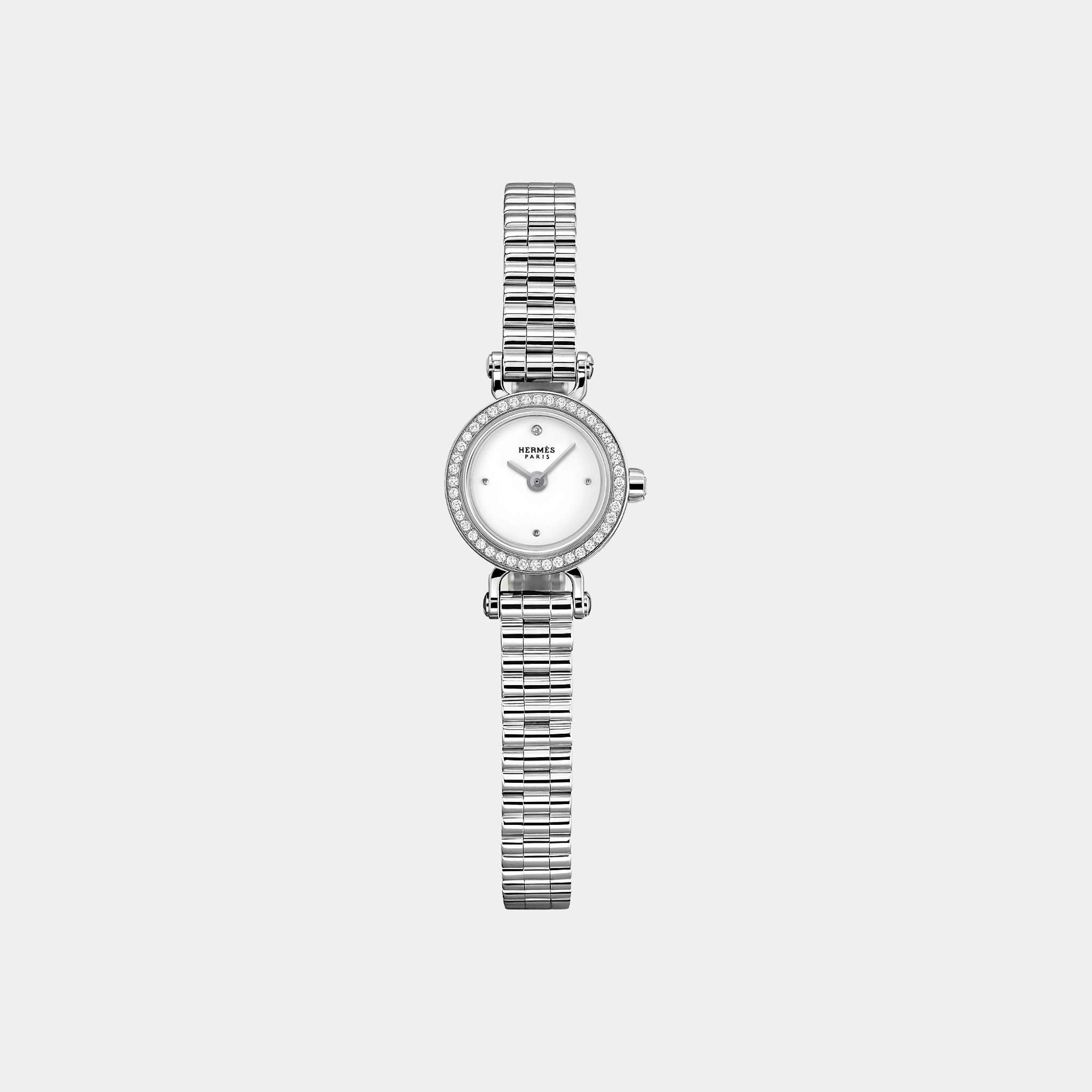 Hermes Faubourg White Gold 15 mm Watch With White Gold Bracelet