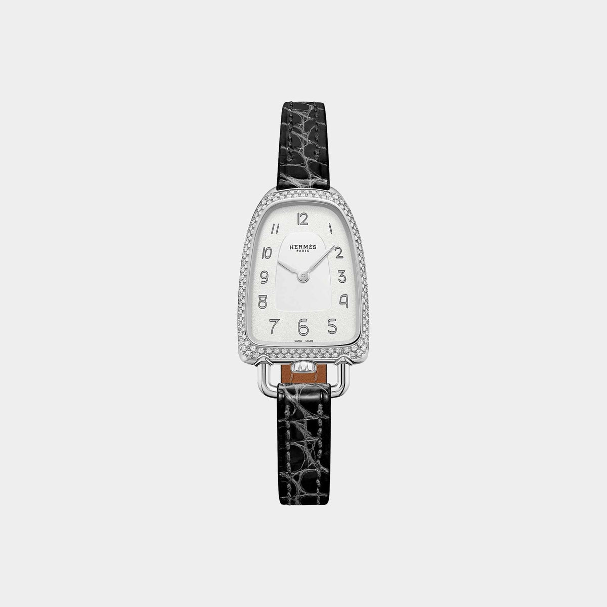 ساعة Galop d'Hermes 32 مم فولاذ مع حزام Alligator