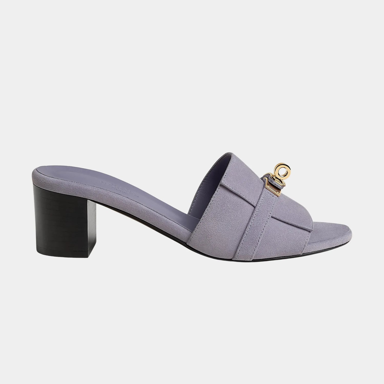 Hermes Gigi 50 Sandals Suede Goatskin, Violet Glycine, Side
