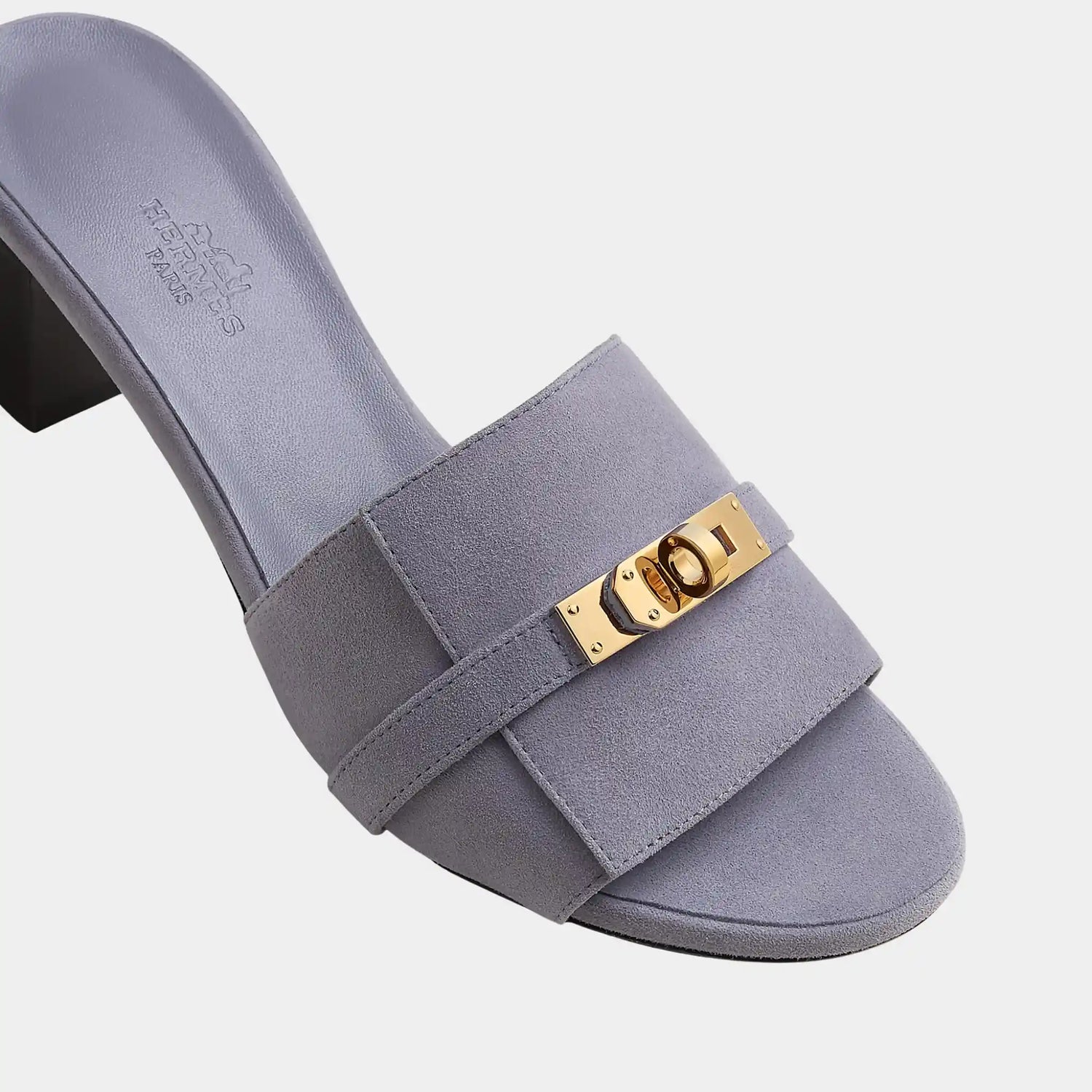 Hermes Gigi 50 Sandals Suede Goatskin, Violet Glycine, Top