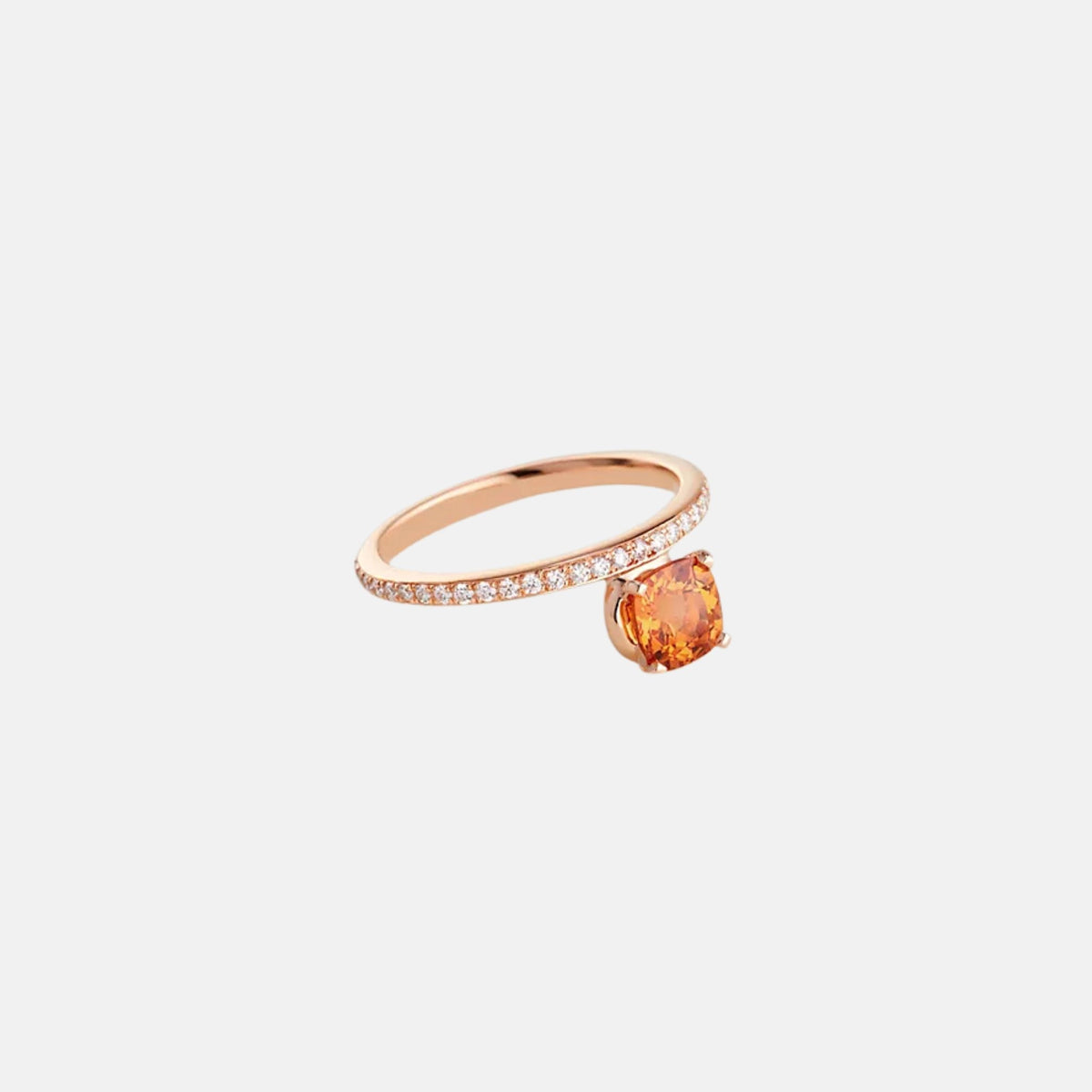 خاتم Grand Jeté Solitaire متوسط من ذهب وردي مع Spessartite