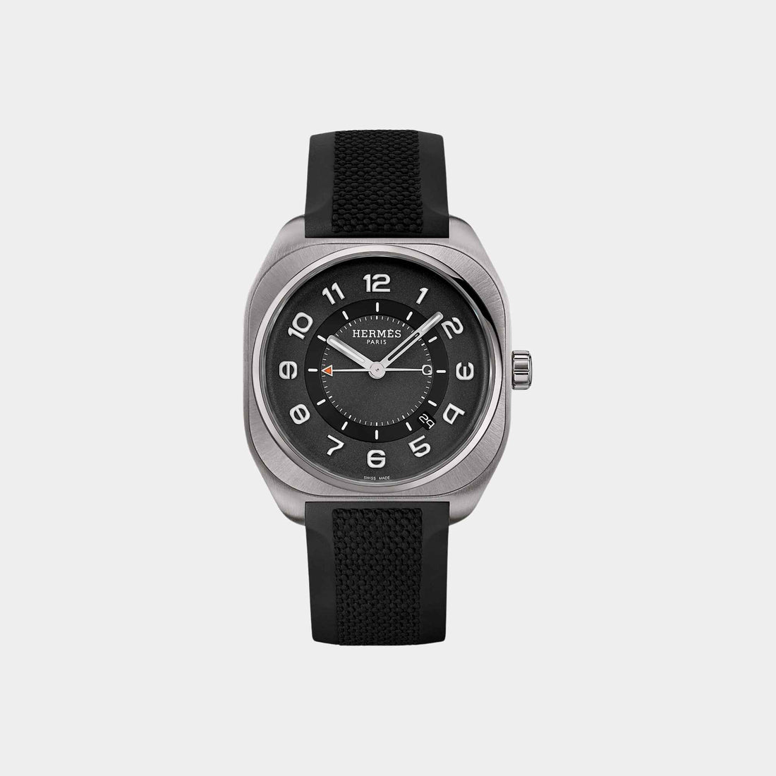 Hermes H08 42 mm Titanium Watch With Mirror-Polished Chamfers, Front