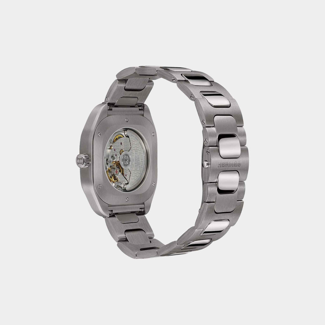 ساعة Hermes H08 بسوار من التيتانيوم، الخلف