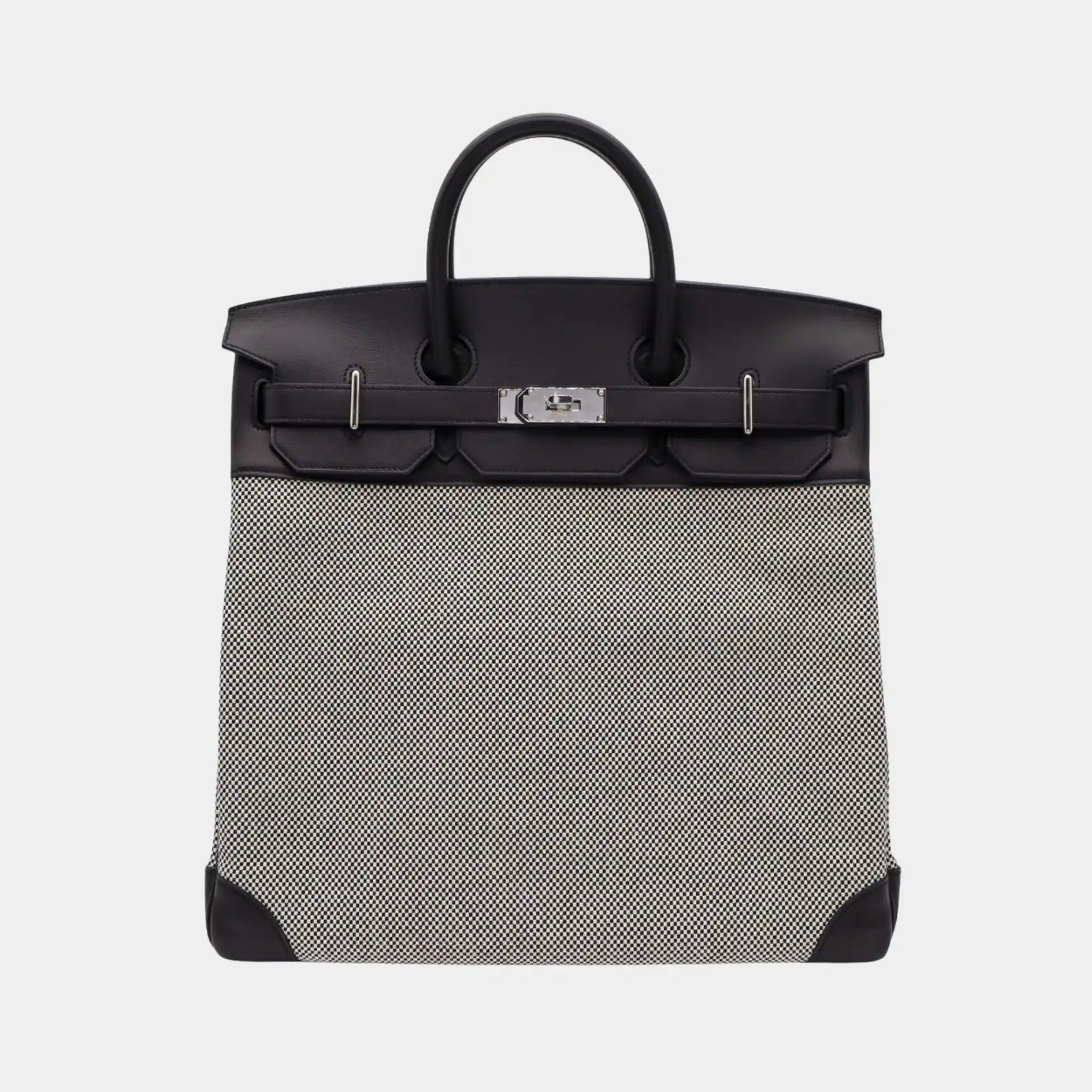 Hermes Hac 40 Swift Toile H Canvas Black PHW
