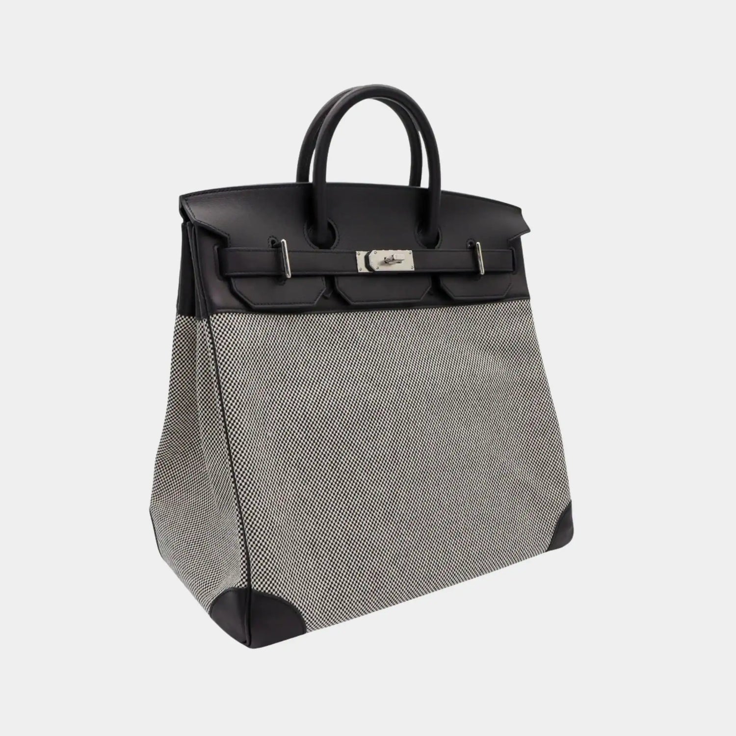 Hermes Hac 40 Swift Toile H Canvas Black PHW