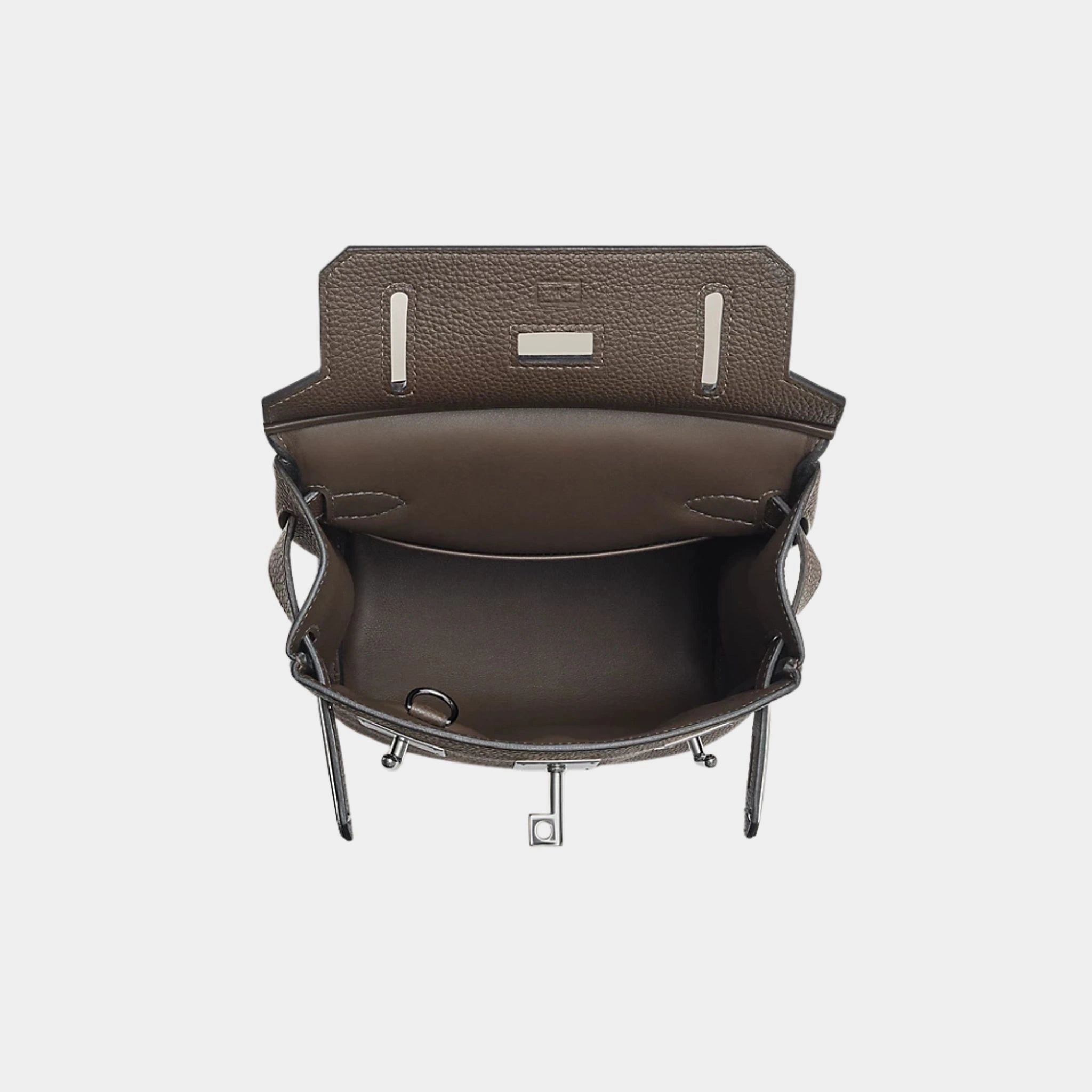 Hermes Hac a Dos PM Togo Gris Etain PHW, Top