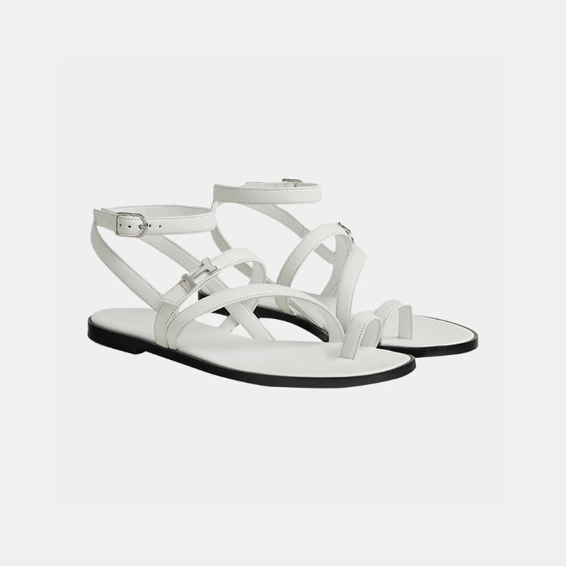 Hermes Harmonie Sandal, White, Front