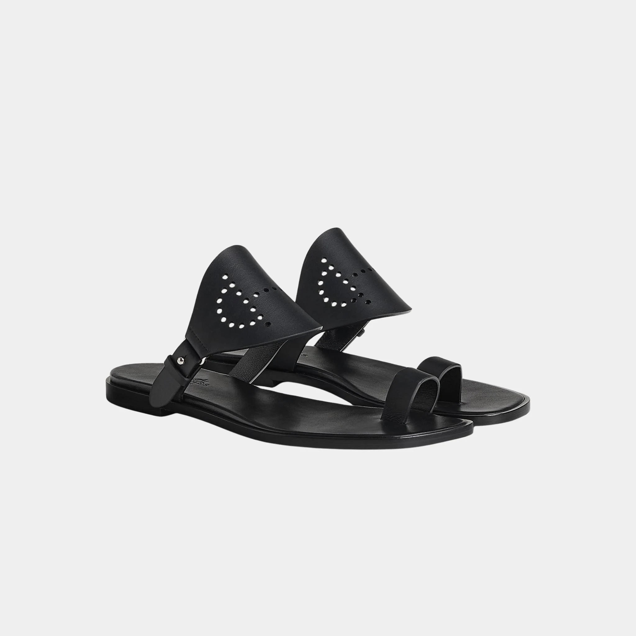 【23AW★エレガントな見た目に♪】HERMES ヘラ Hera sandal Hermes Hera Sandal Calfskin With Perforations – SANDS