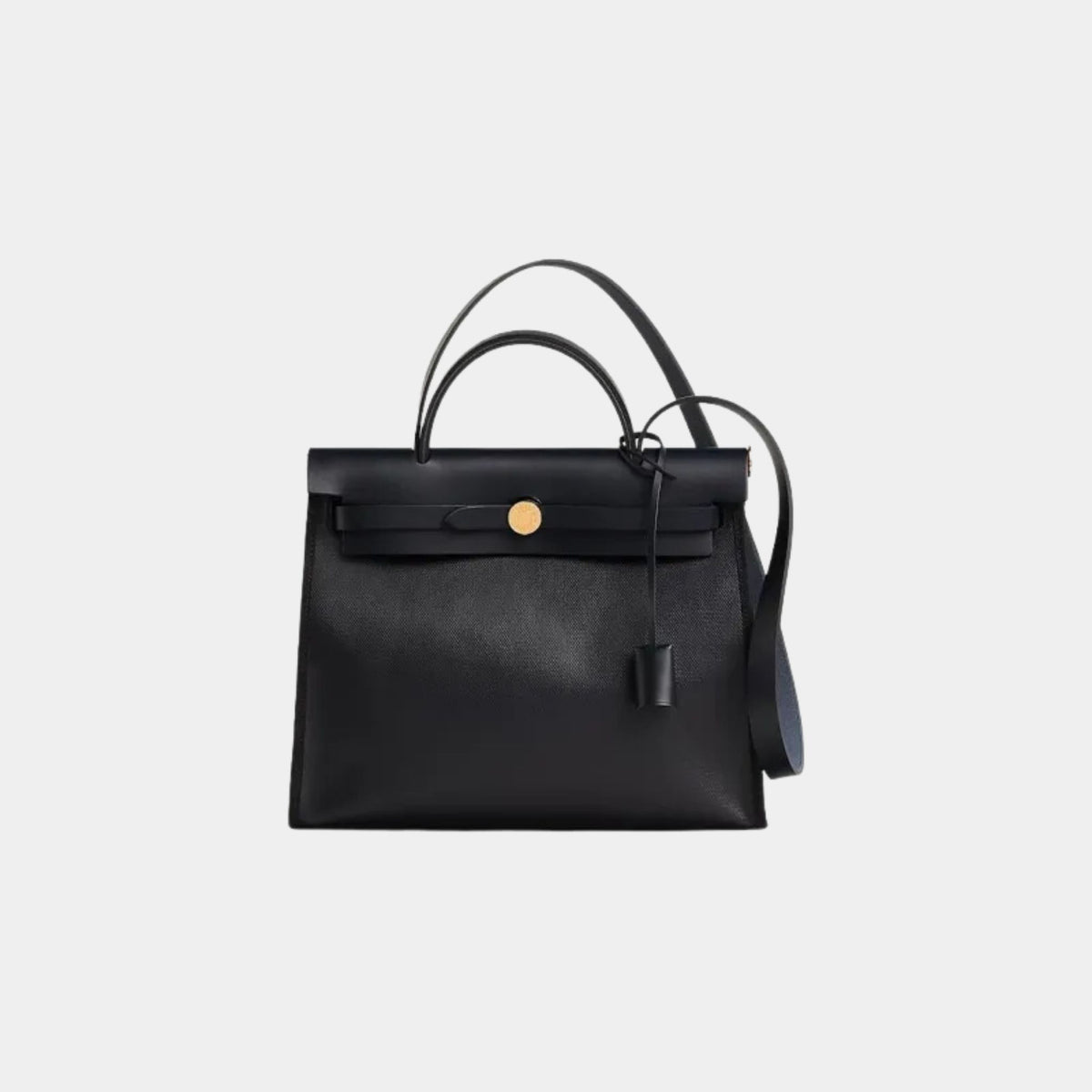 حقيبة Herbag Zip 31 Toile مطلي بلون Black Ecru Bleu Indigo