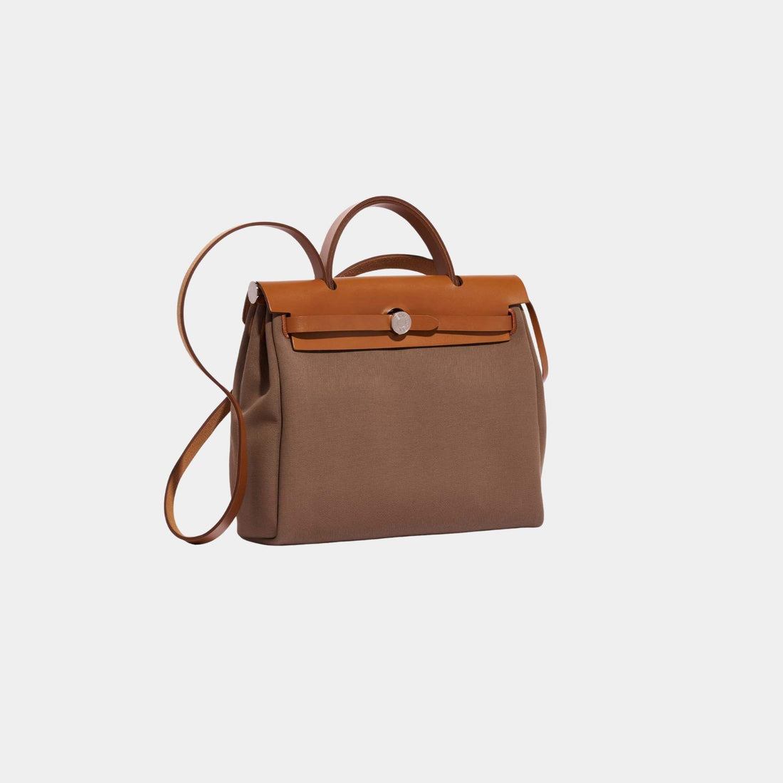 Hermes Herbag 31 Toile Vache Hunter Etoupe-Dune Fauve, Side