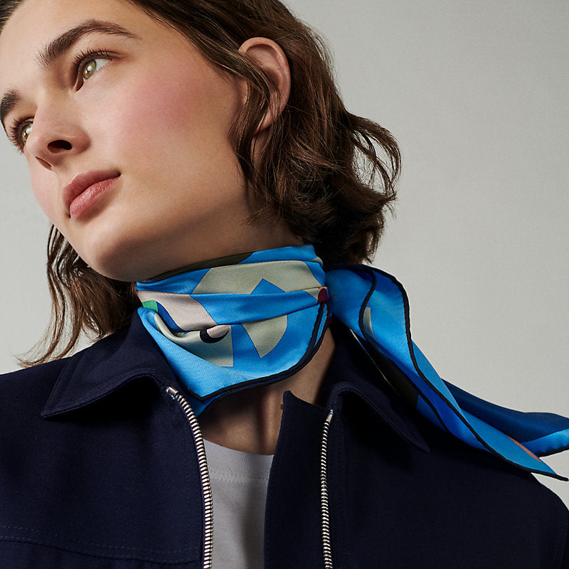 Hermes Hommage a Gene Kelly scarf 70, Sky Blue, Model