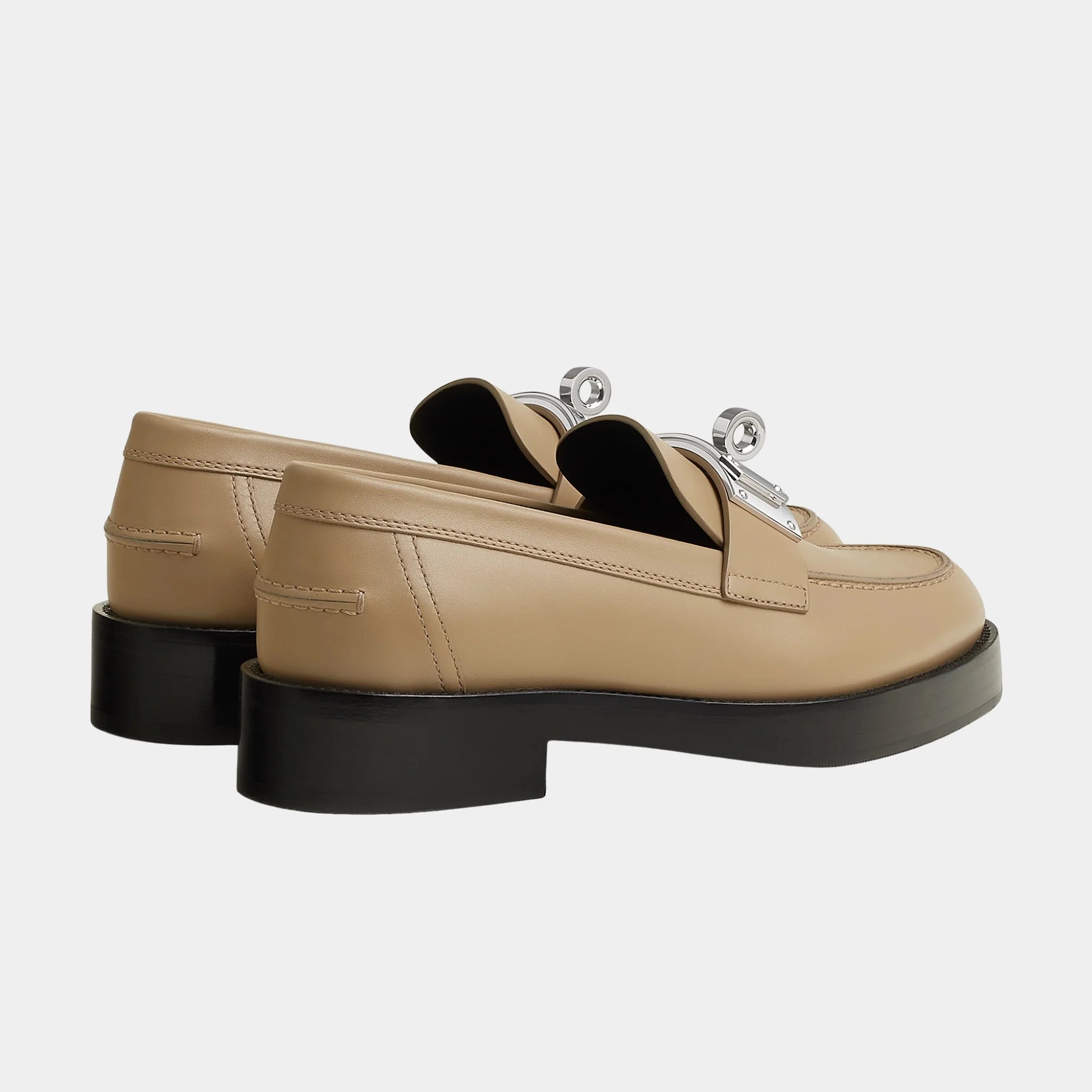 Hermes Hot Loafers in Calfskin, Beige Lin, Back