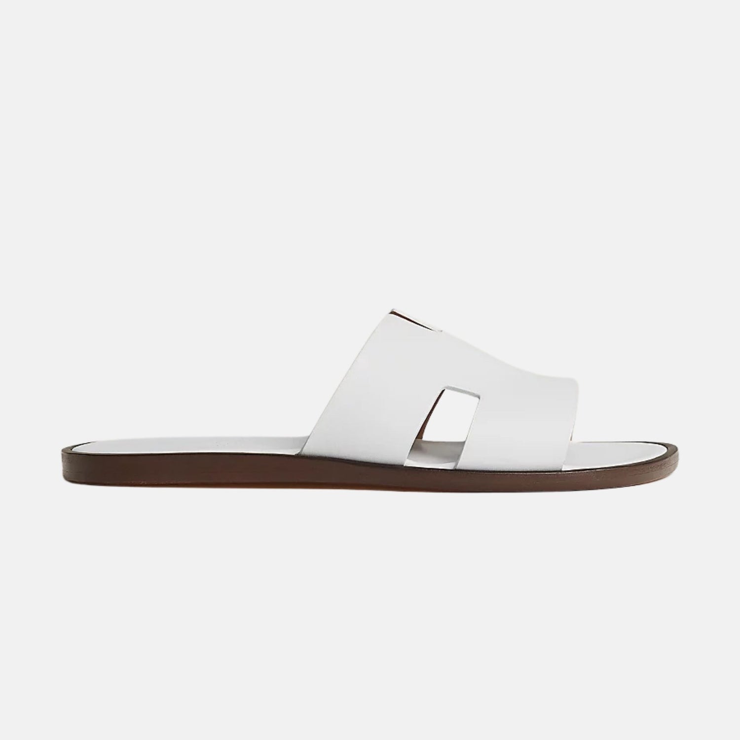 Hermes Izmir Sandal In Calfskin, Blanc, Side