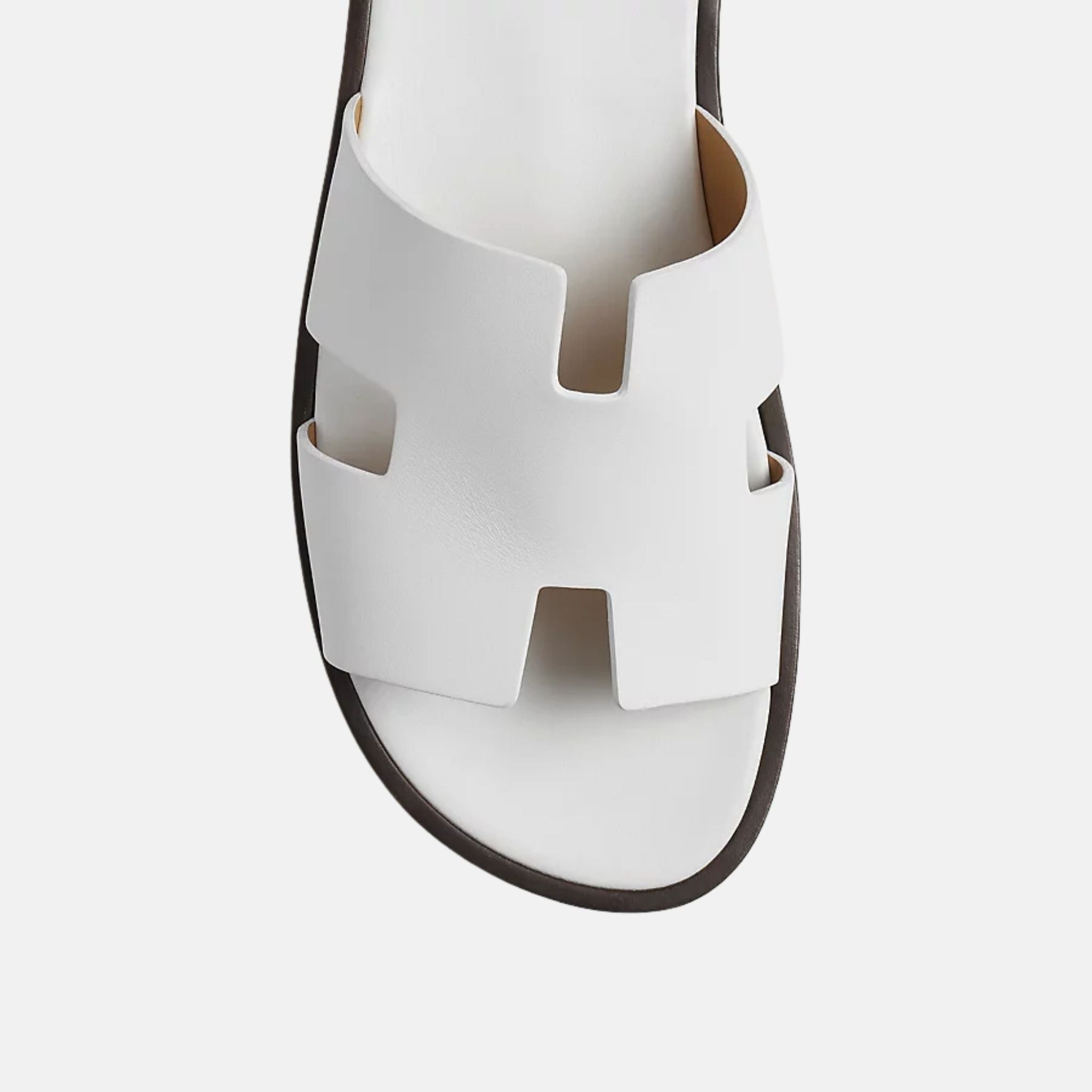 Hermes Izmir Sandal In Calfskin, Blanc, Top