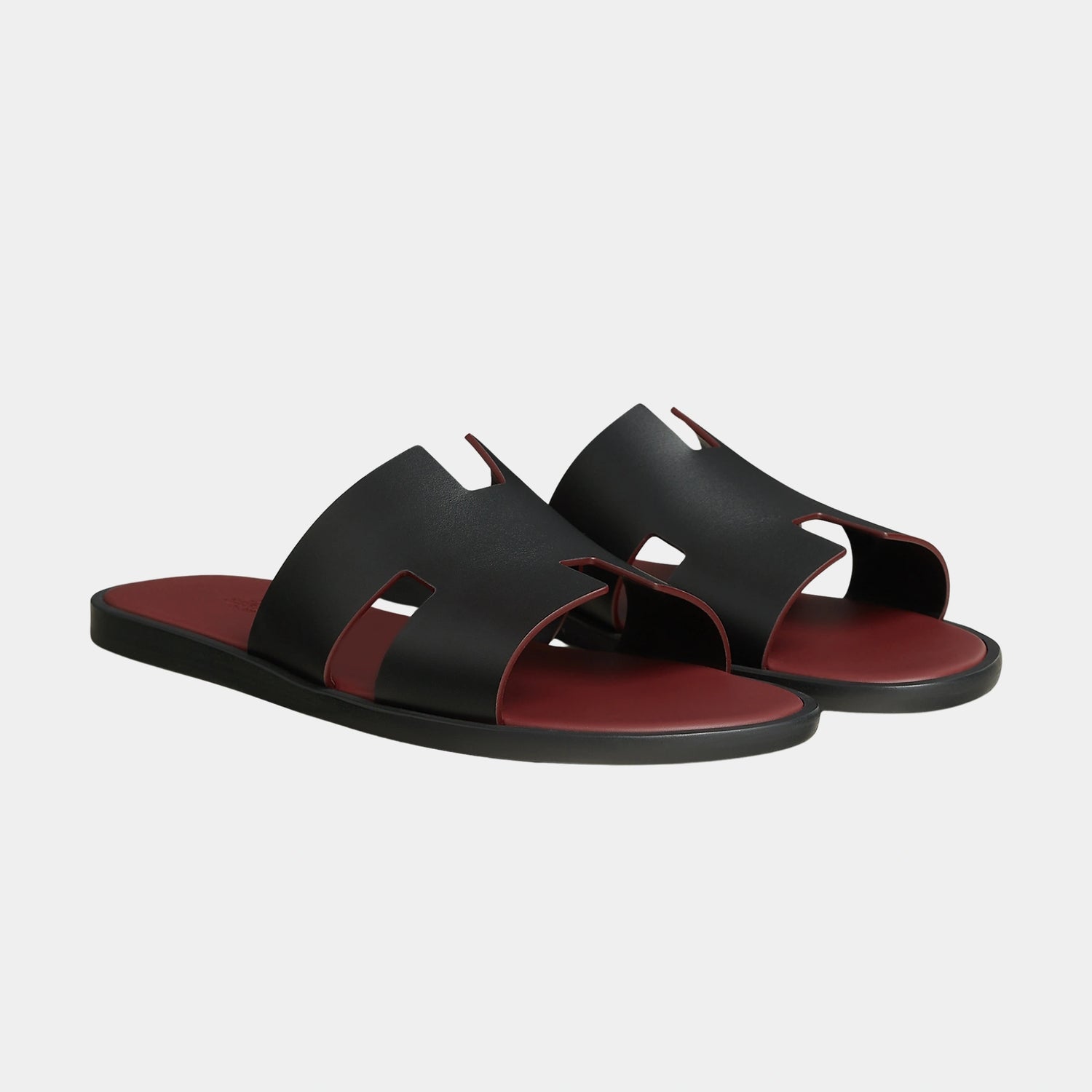 Hermes Izmir Sandal In Calfskin, Rouge H, Front