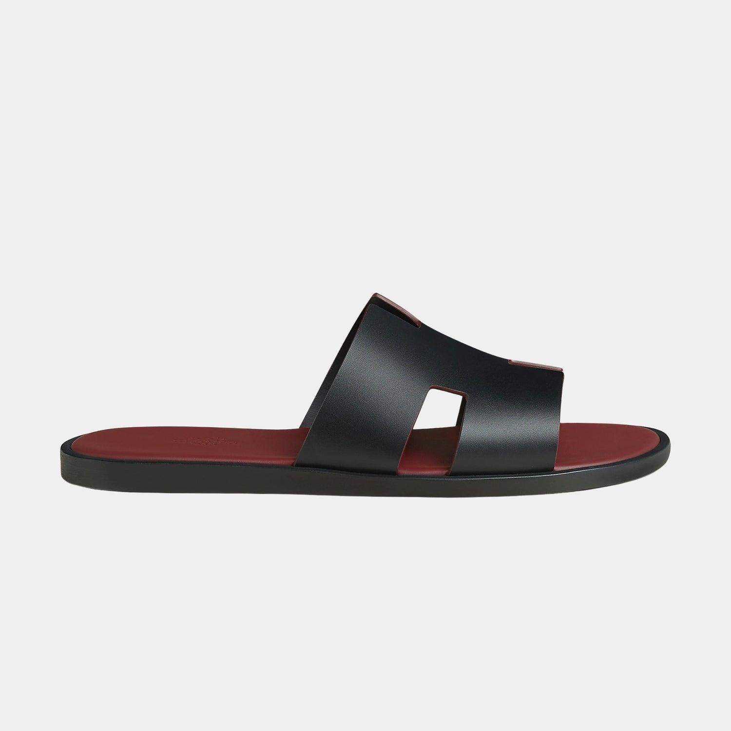 Hermes Izmir Sandal In Calfskin, Rouge H, Side