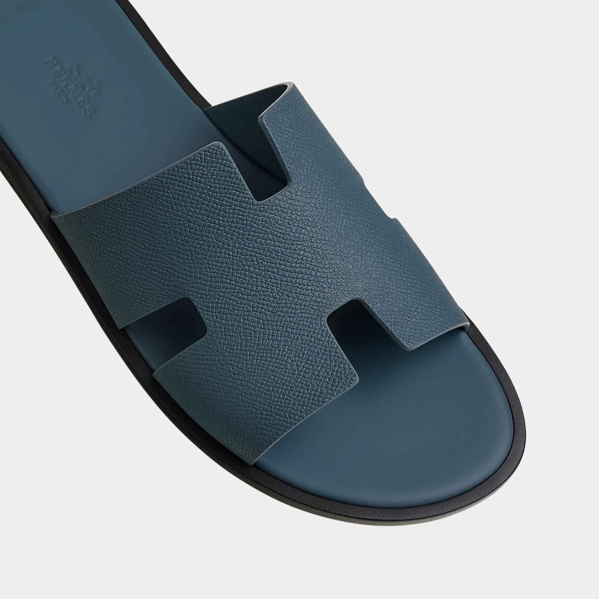 Hermes Izmir Sandal in Epsom Calfskin, Bleu Turquin, Top