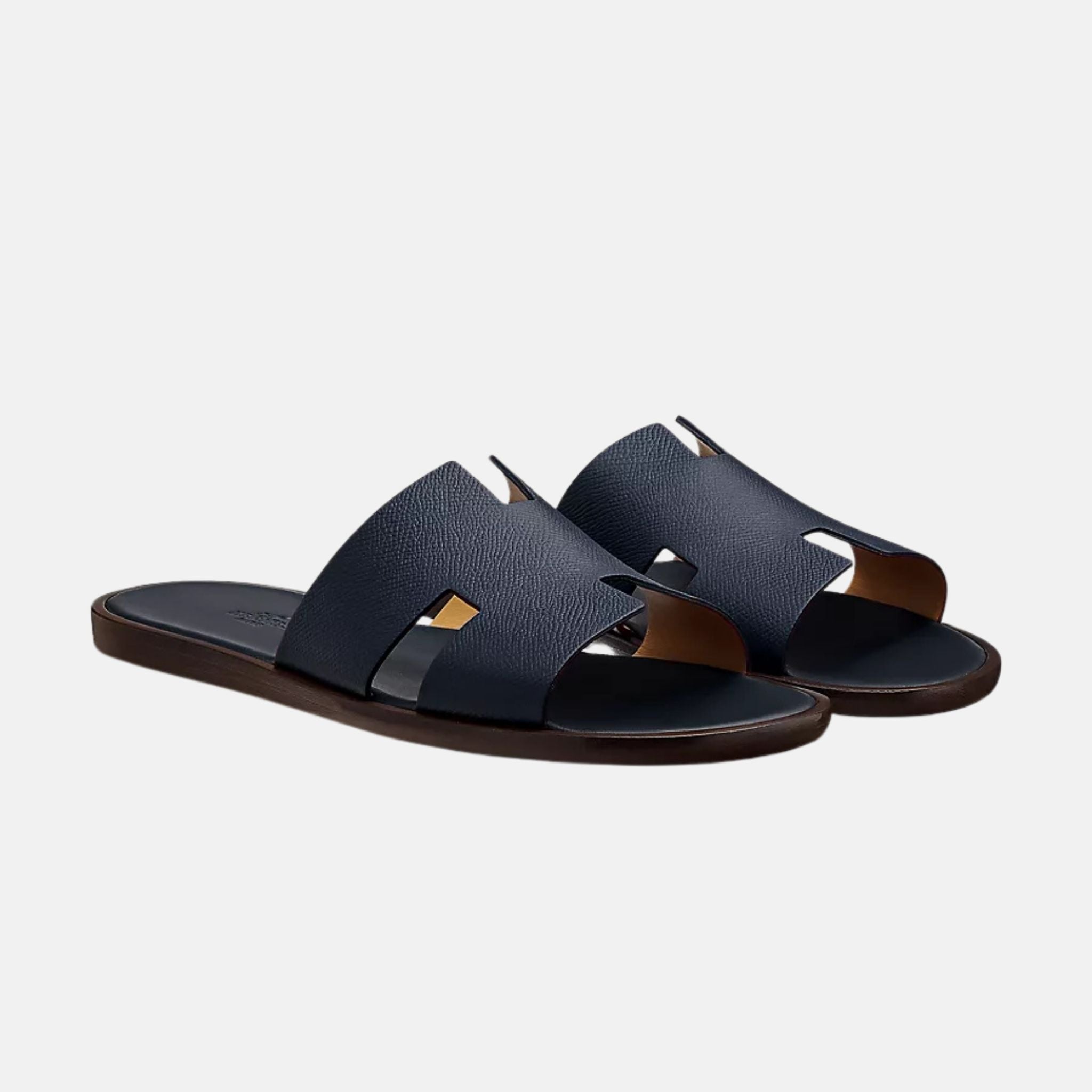 Hermes Izmir Sandal in Epsom Calfskin, Marine, Front