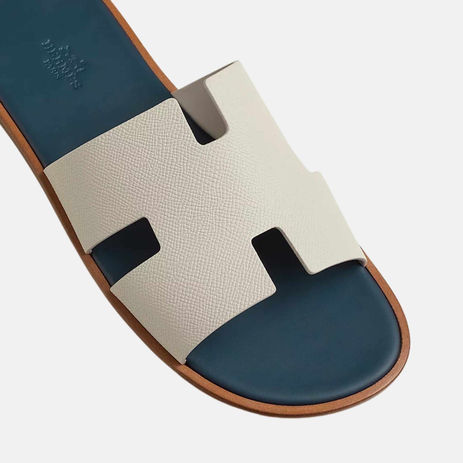 Hermes Izmir Sandal in Epsom Calfskin, White, Top