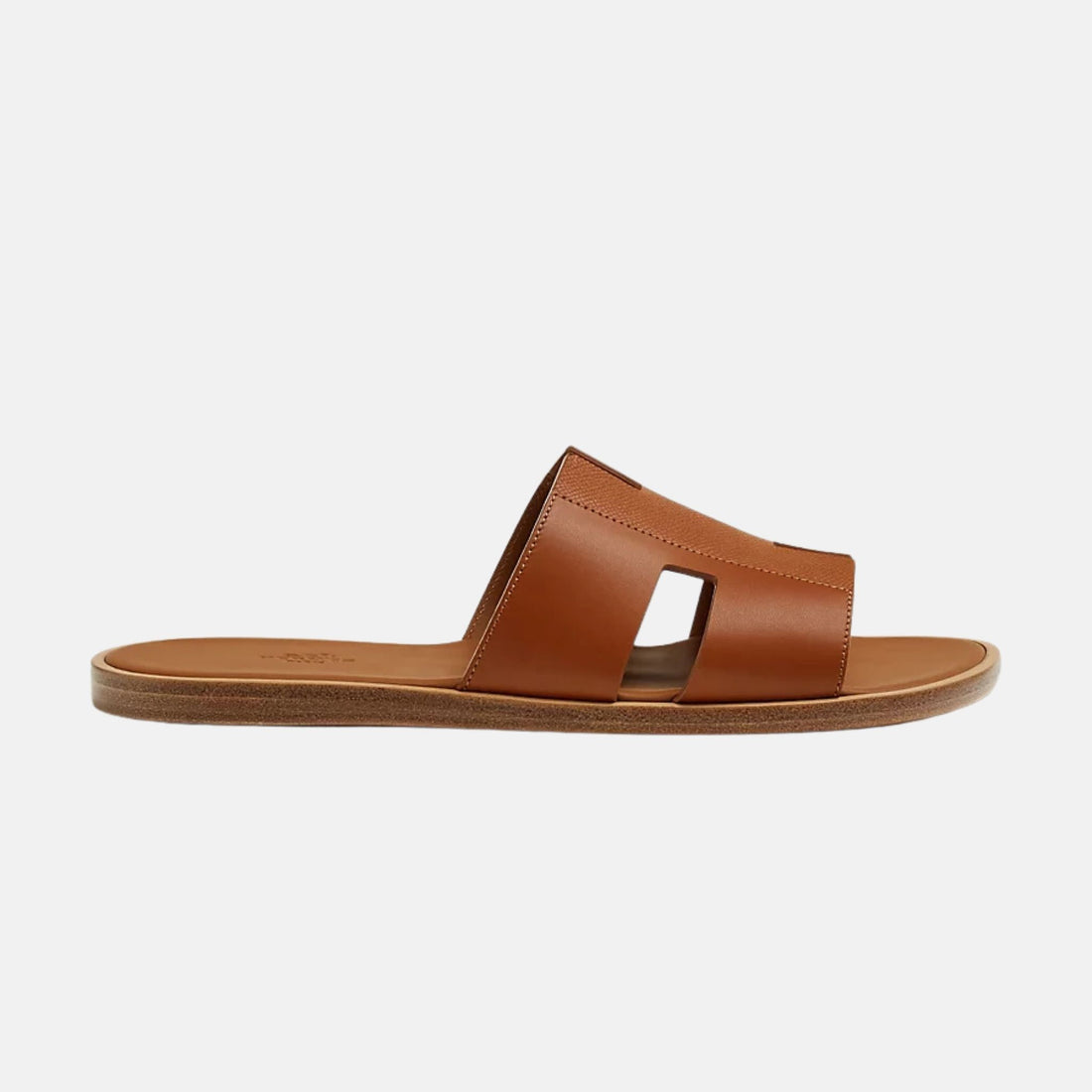 صندل Hermes Izmir من جلد العجل Heritage Epsom، Naturel H، من الجانب
