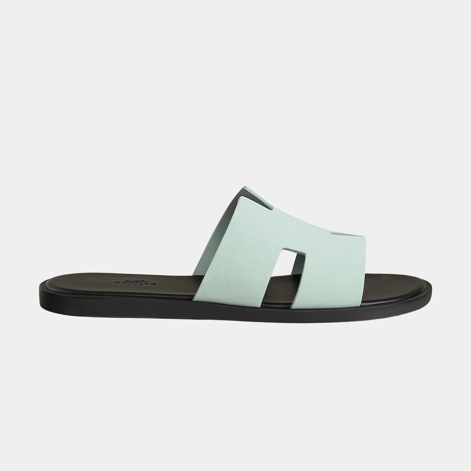 Hermes Izmir Sandal In Suede Goatskin, Bleu Glacier, Side
