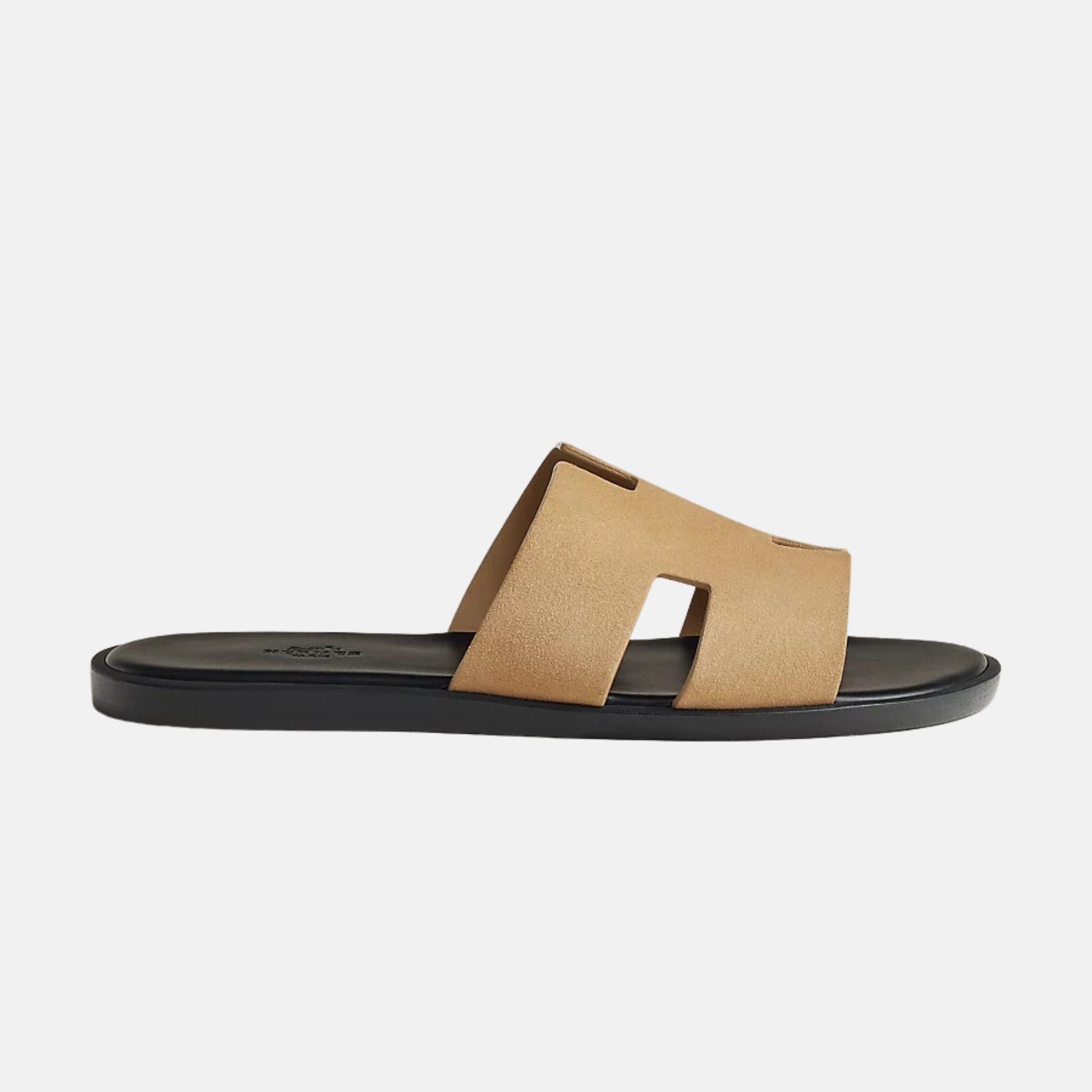 Hermes Izmir Sandal In Suede Goatskin, Beige Albatre, Side