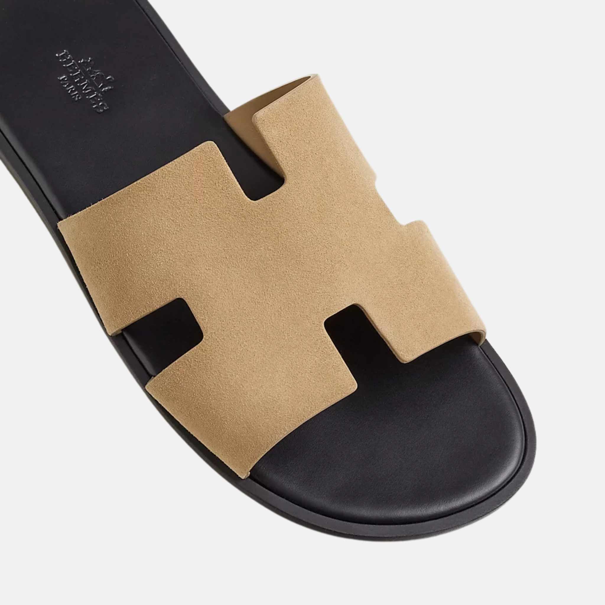 Hermes Izmir Sandal In Suede Goatskin, Beige Albatre, Top