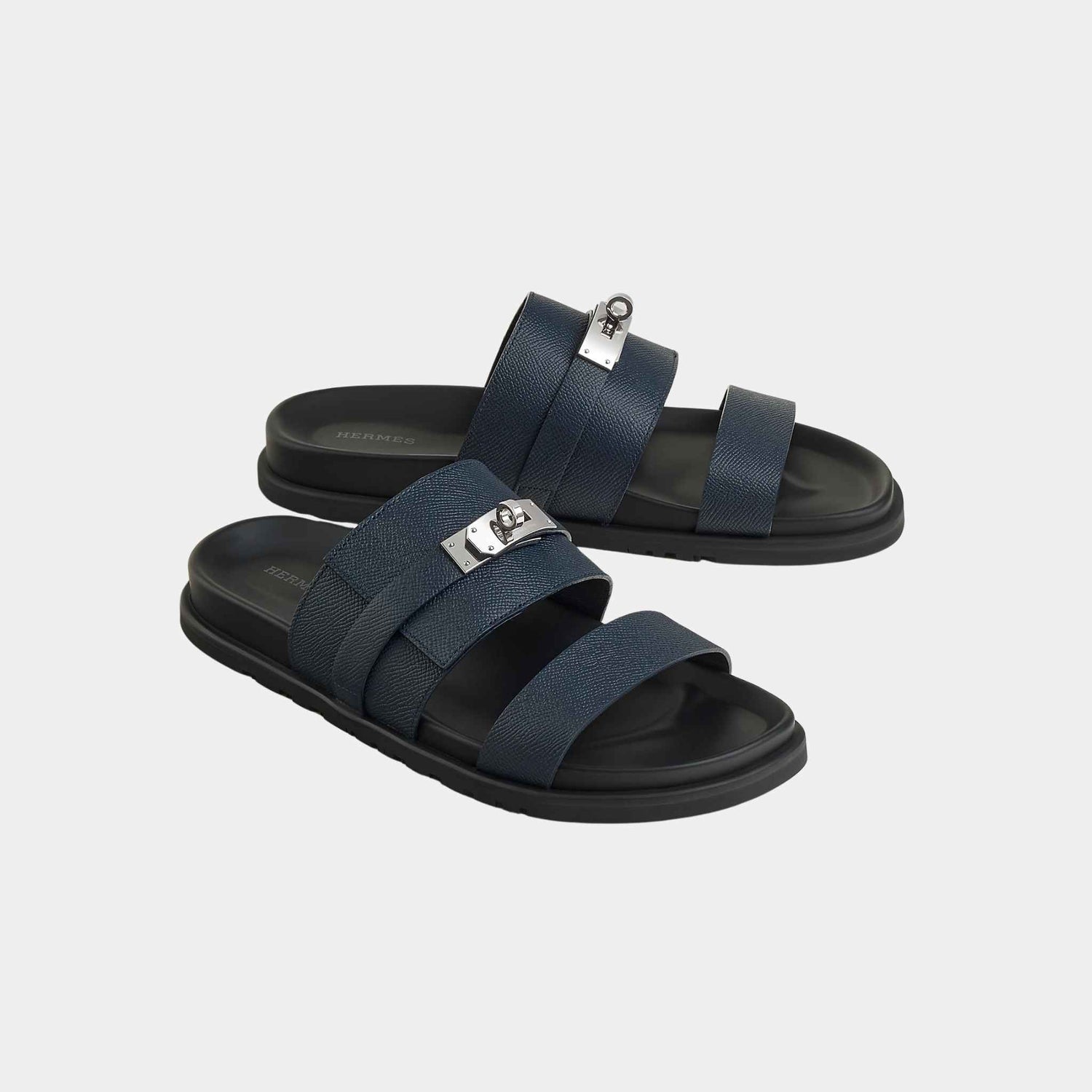 Hermes Jackson Sandal Epsom Calfskin, Marine, Front