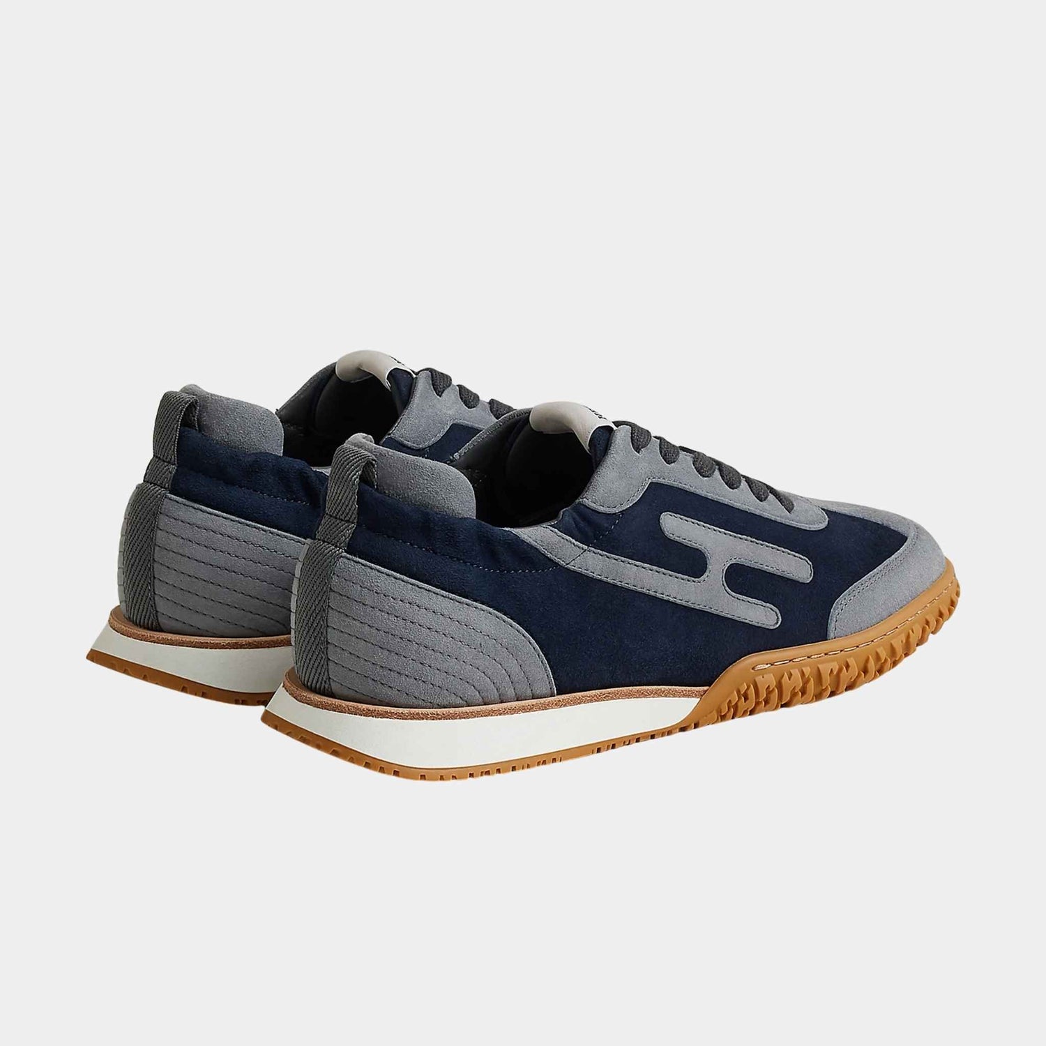 Hermes Jet Sneaker in Suede Goatskin, Rose Antique, Marine, Gris Orage, Back